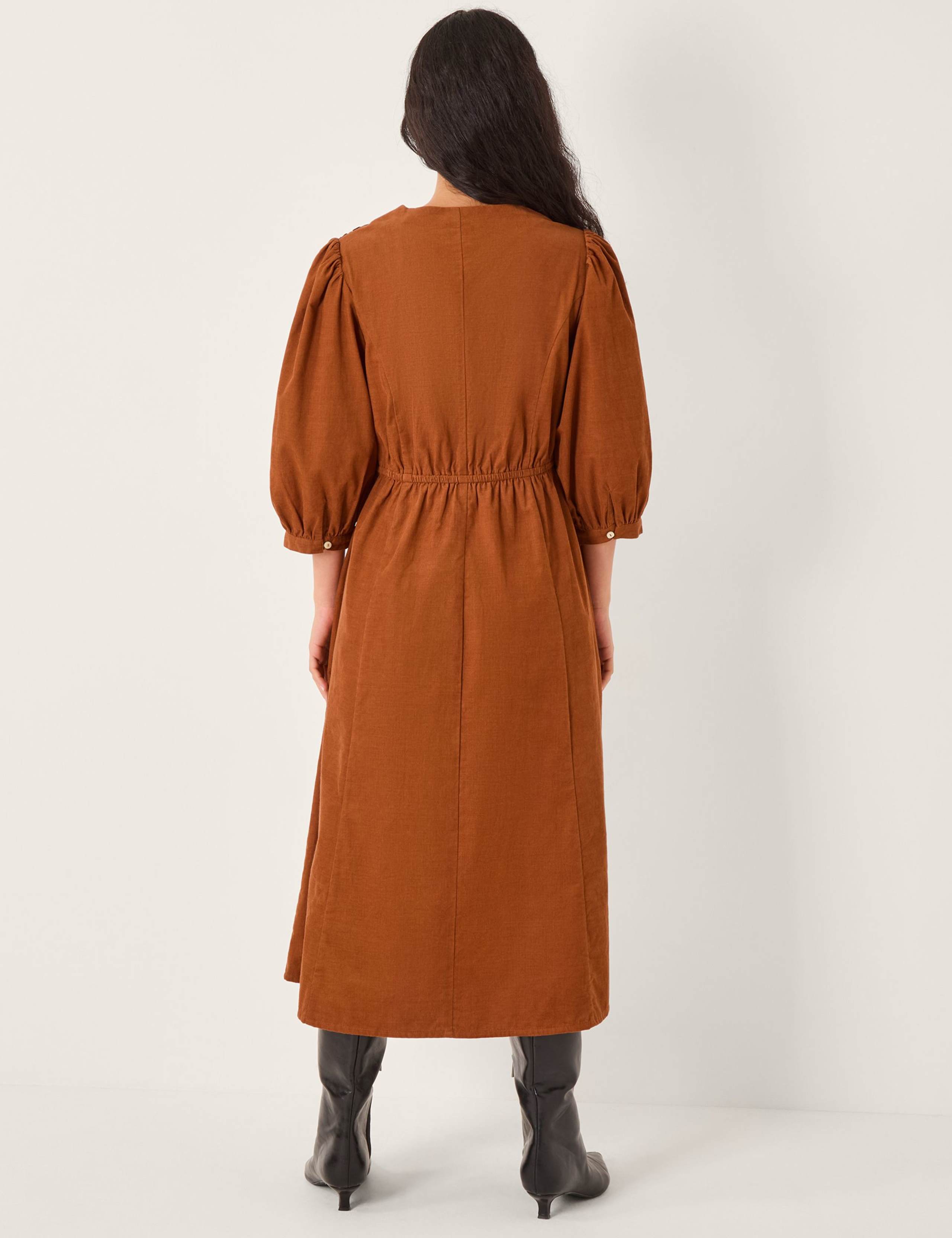 Pure Cotton Embroidered Midi Skater Dress 3 of 5