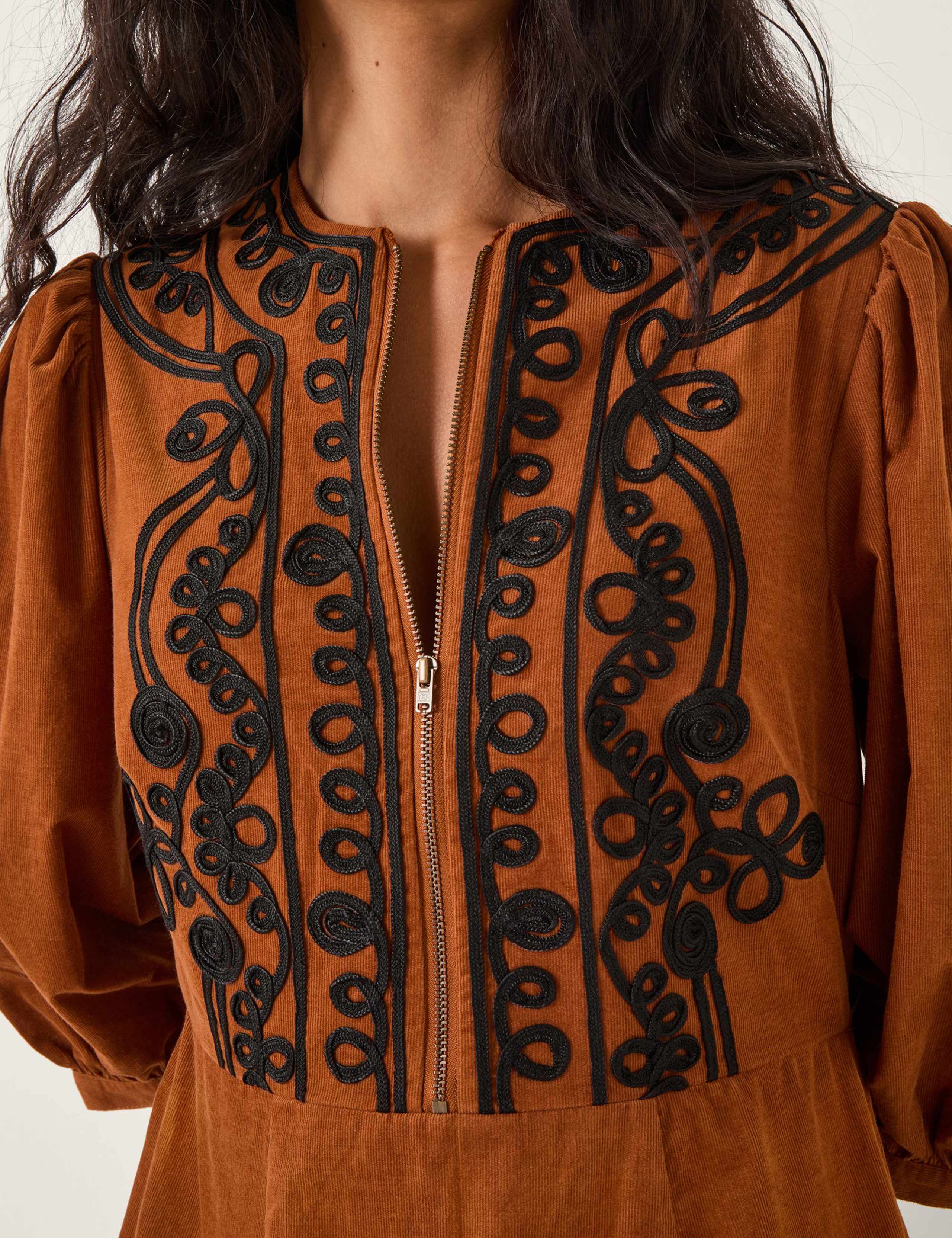 Pure Cotton Embroidered Midi Skater Dress 5 of 5