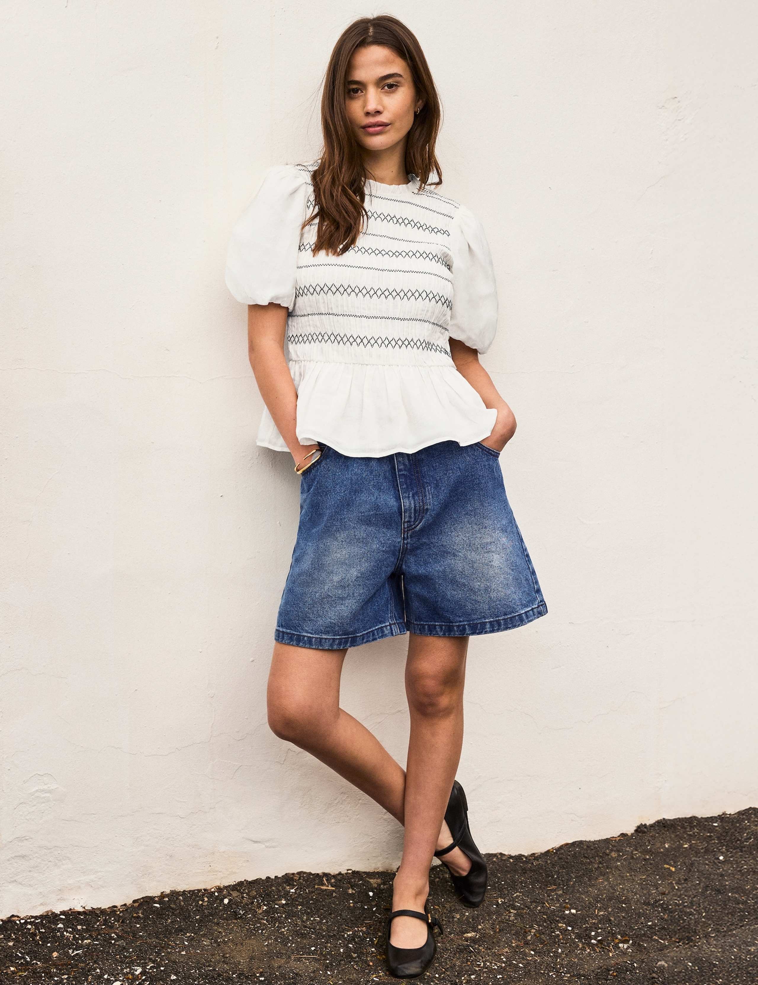 Cotton Rich Shirred Puff Sleeve Top 5 of 8