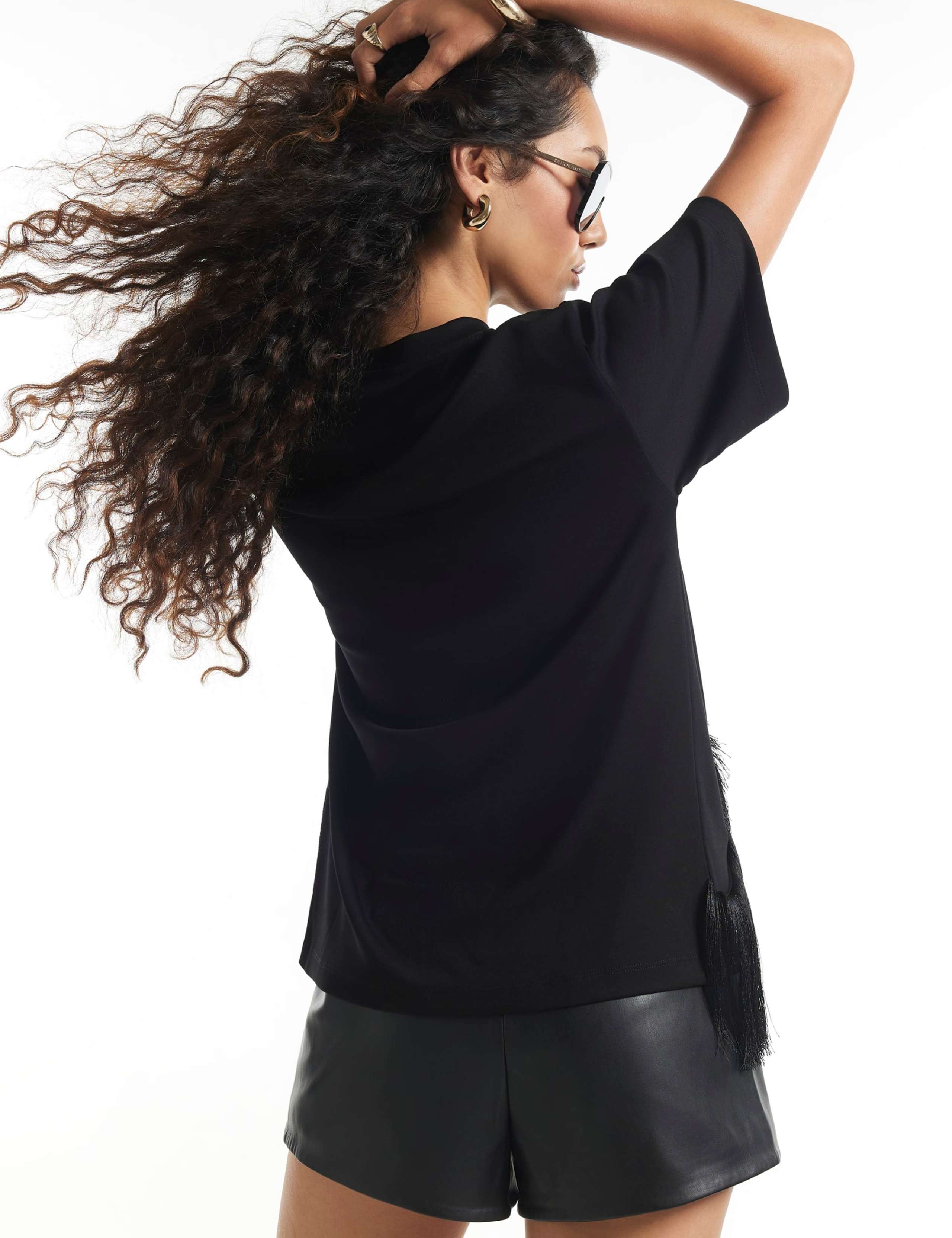 Pure Cotton Roll Neck T-Shirt 2 of 3