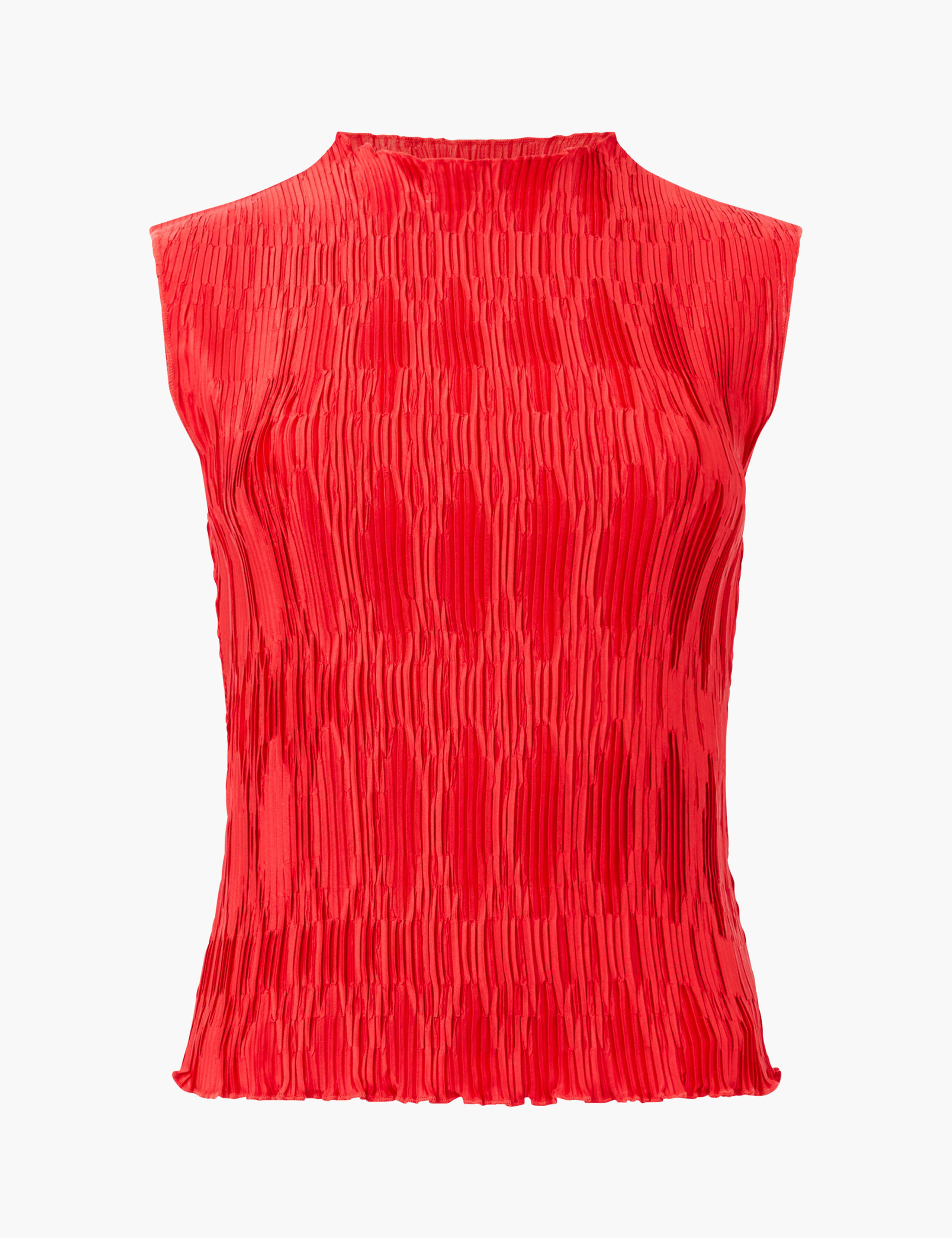 Pleated High Neck Sleeveless Top 2 of 3