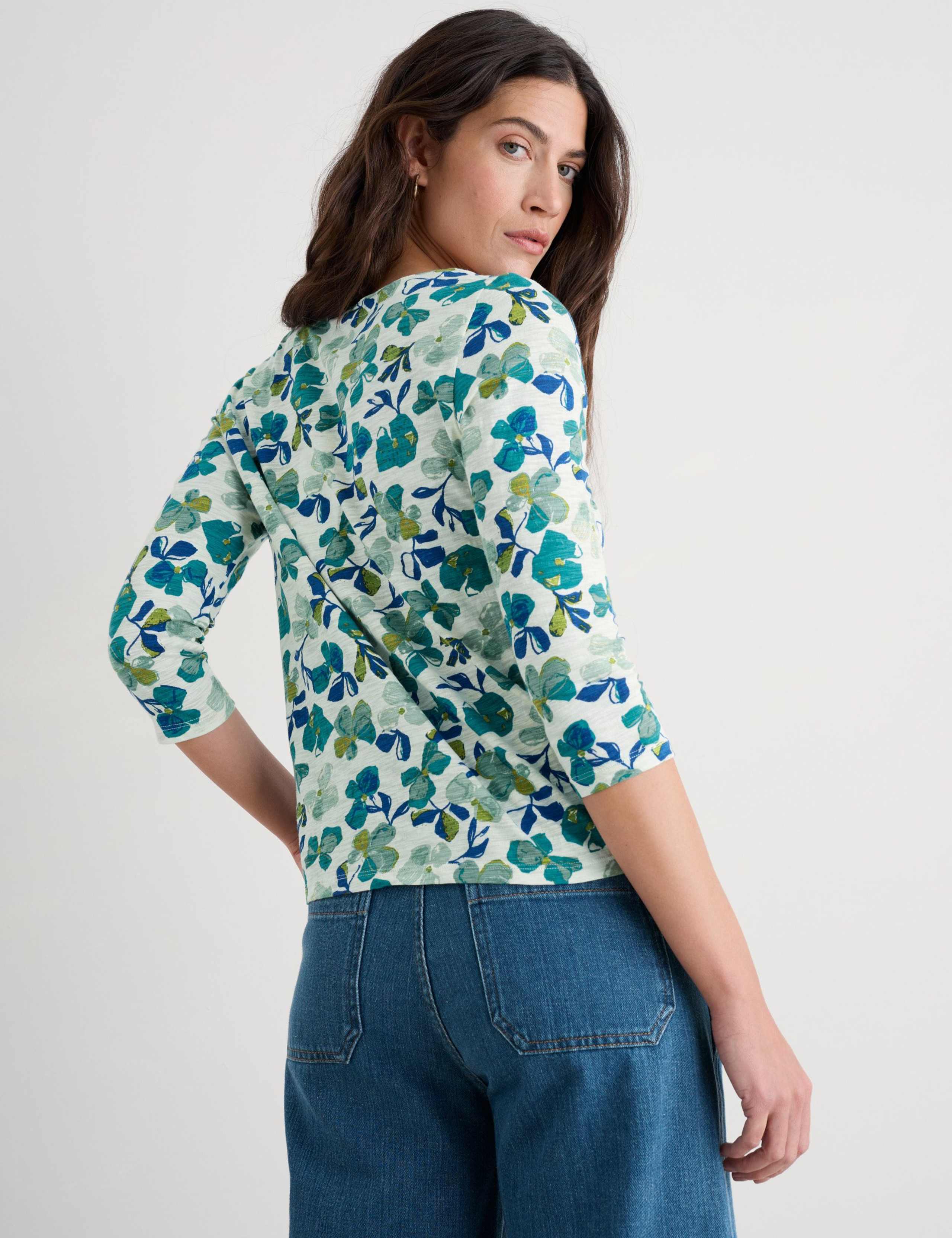 Pure Cotton Jersey Floral Top 3 of 5