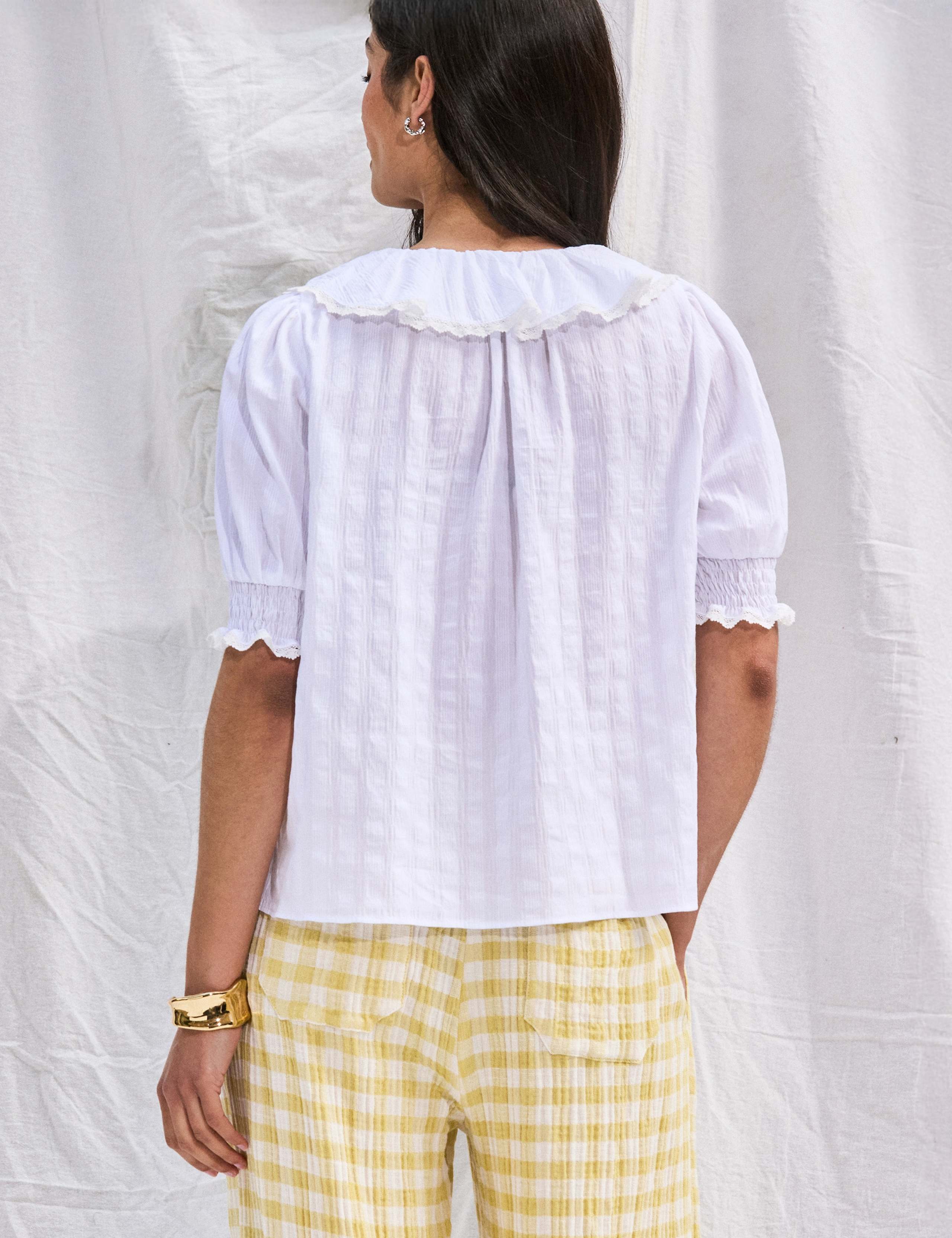 Cotton Rich Lace Trim Top 3 of 5