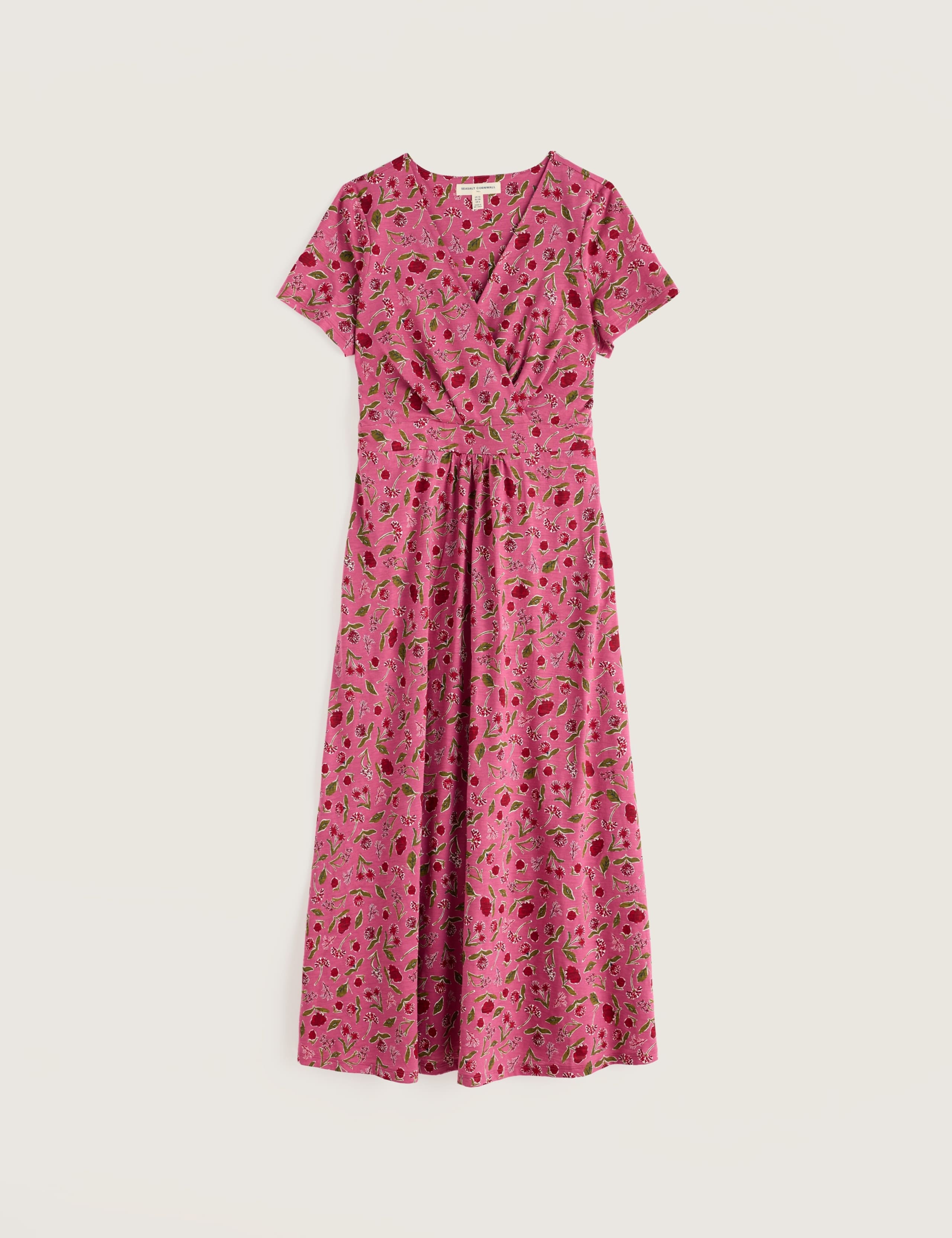 Pure Cotton Floral V-Neck Midi Wrap Dress 2 of 5