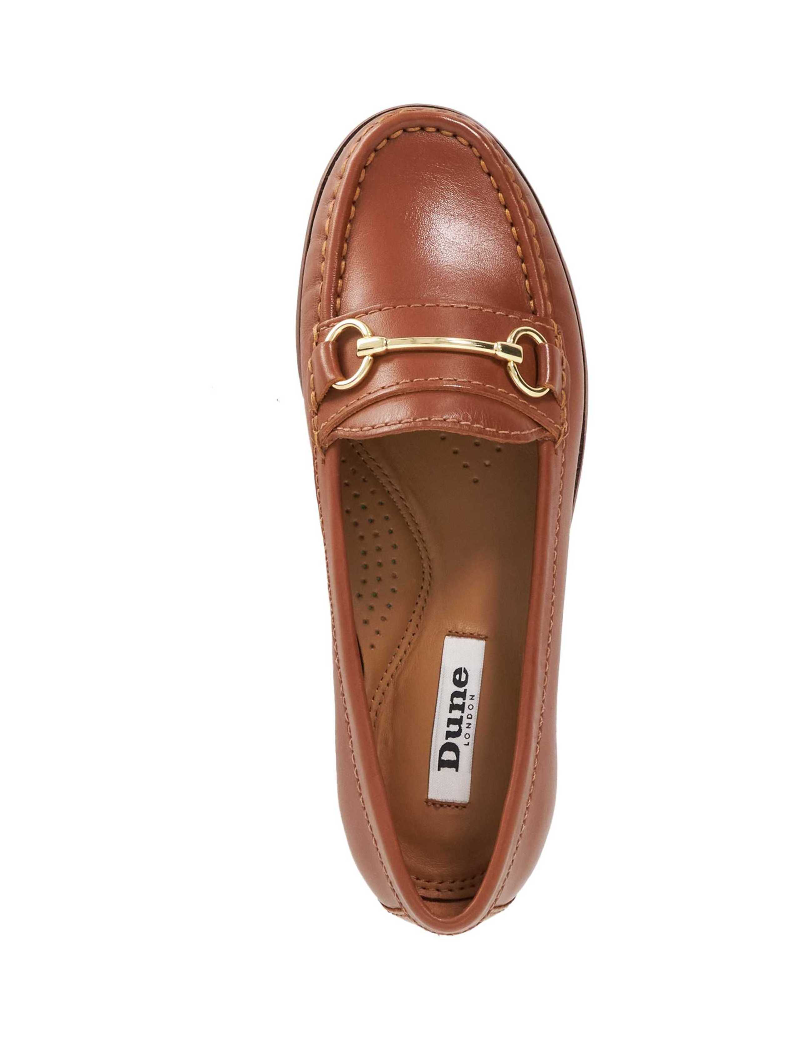 Wide Fit Leather Snaffle Trim Flat Loafers 2 of 6