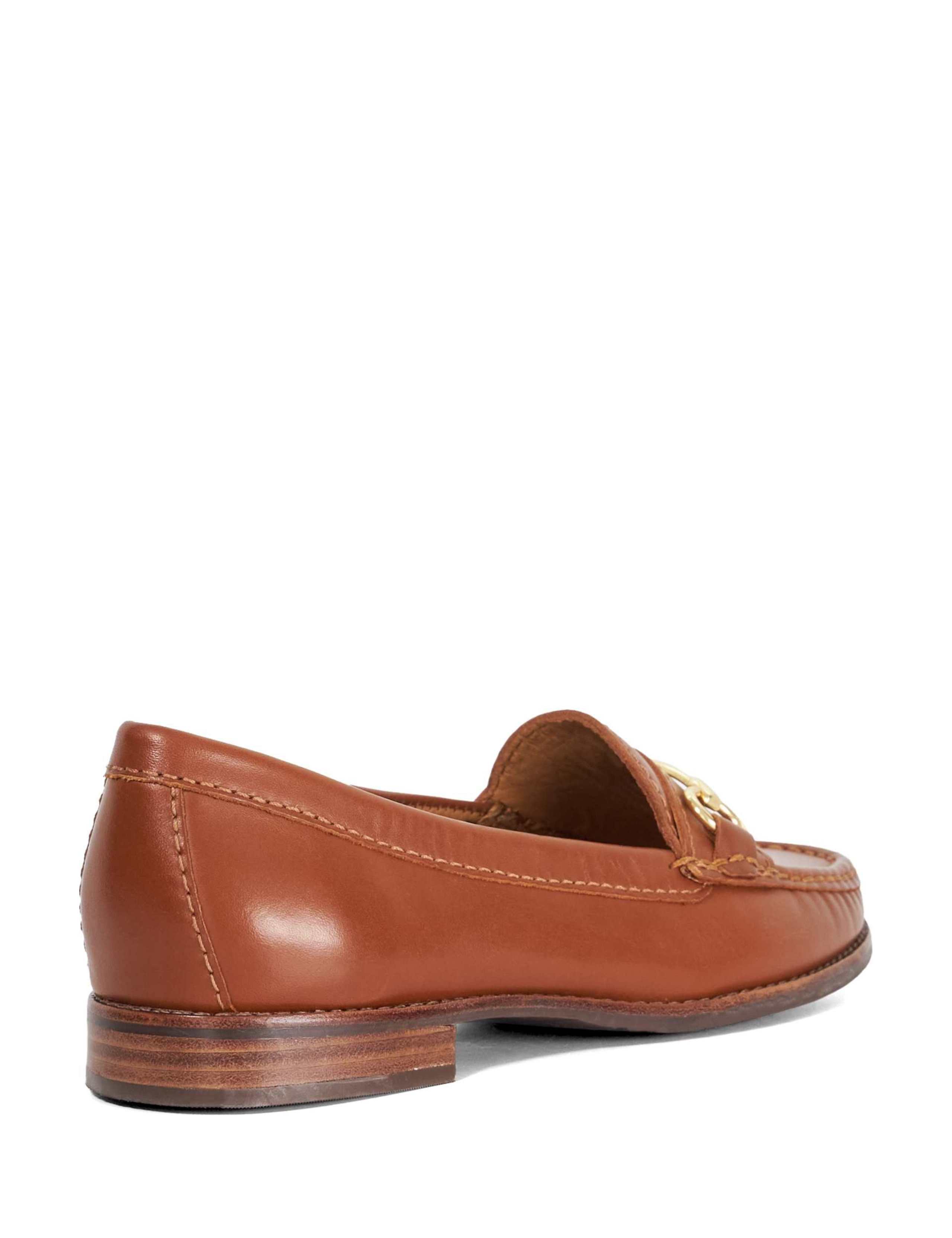 Wide Fit Leather Snaffle Trim Flat Loafers 5 of 6