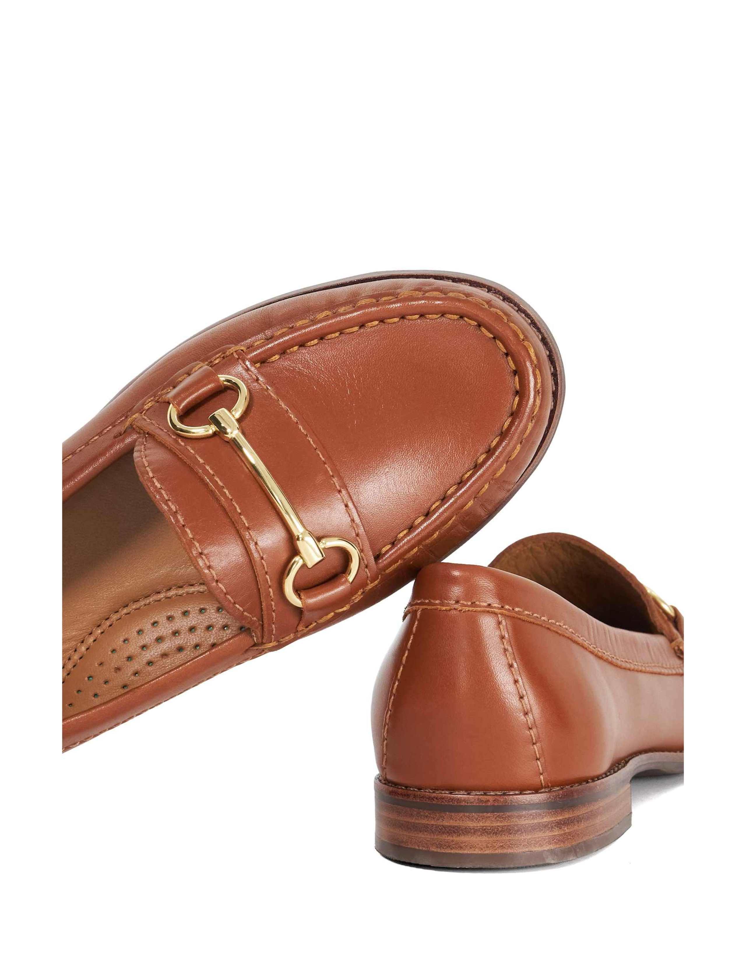 Wide Fit Leather Snaffle Trim Flat Loafers 6 of 6