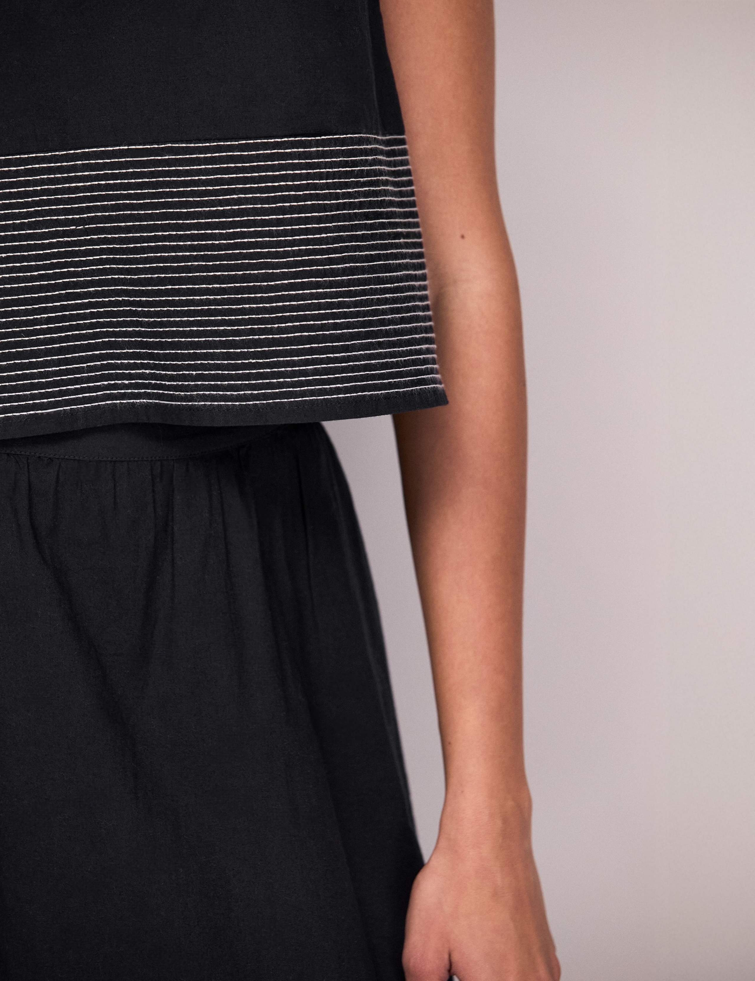 Pure Cotton Keyhole Contrast Shell Top 2 of 6