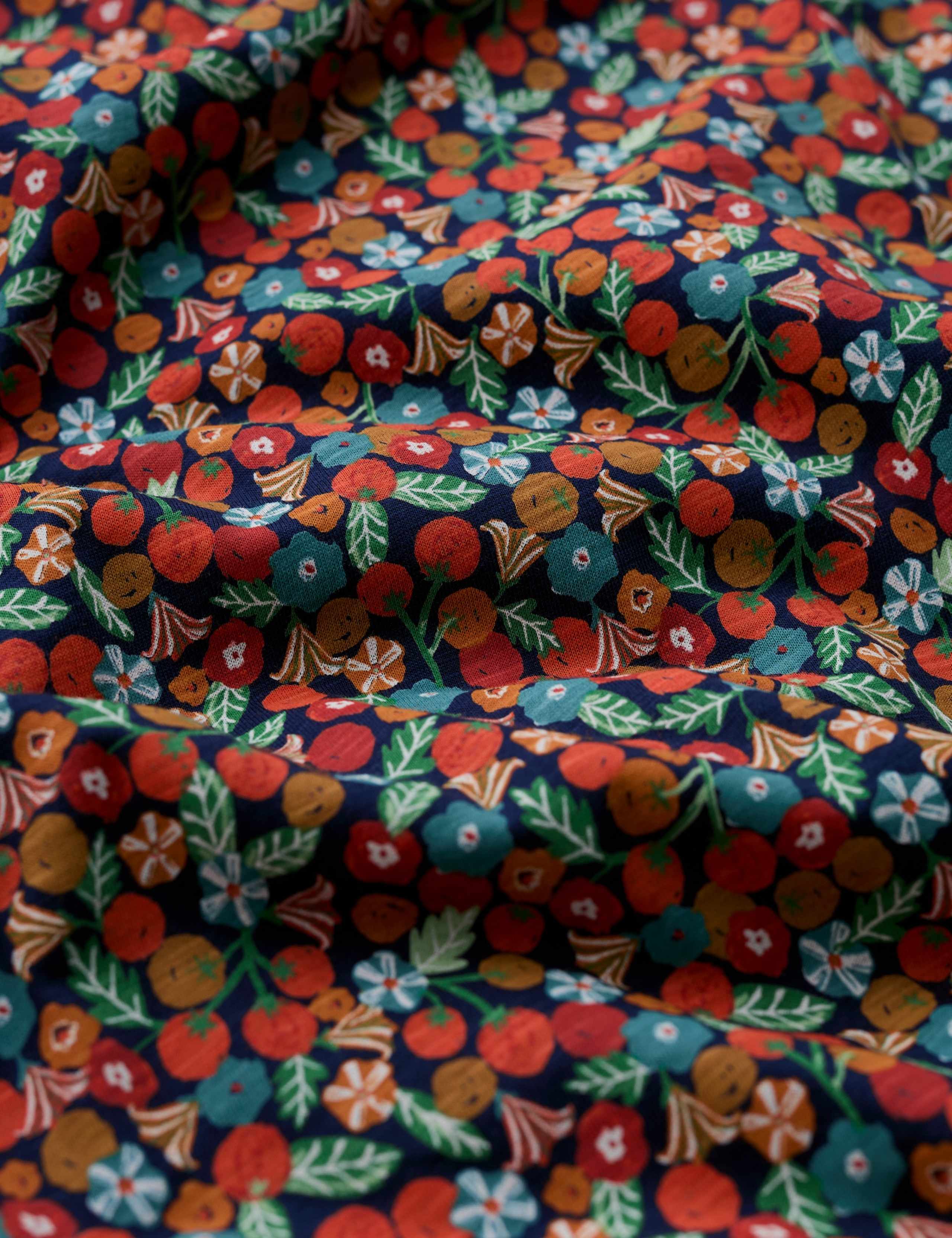 Pure Cotton Floral V-Neck Midi Wrap Dress 5 of 5