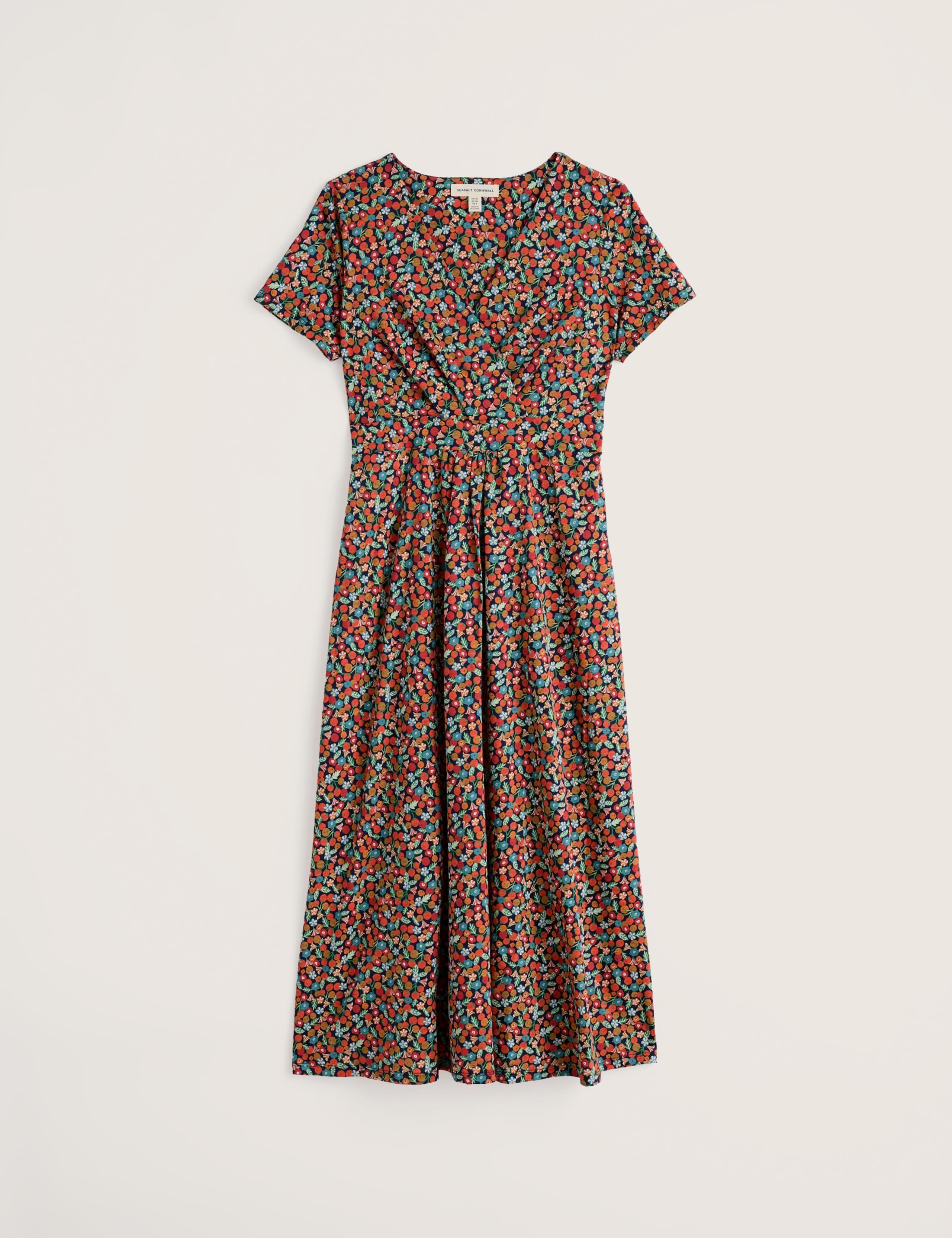 Pure Cotton Floral V-Neck Midi Wrap Dress 2 of 5