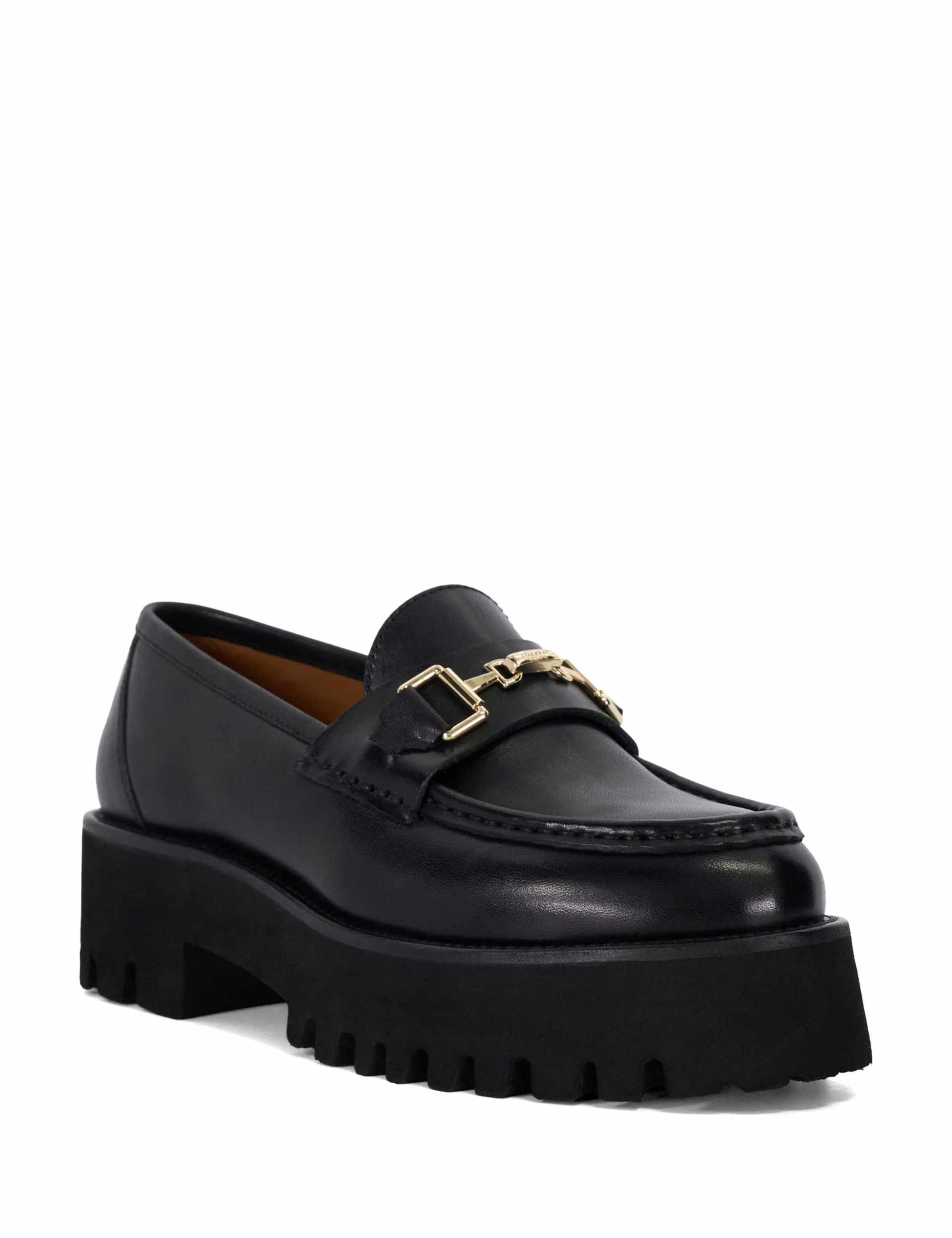 Wide Fit Leather Chunky Flatform Loafers 3 of 5