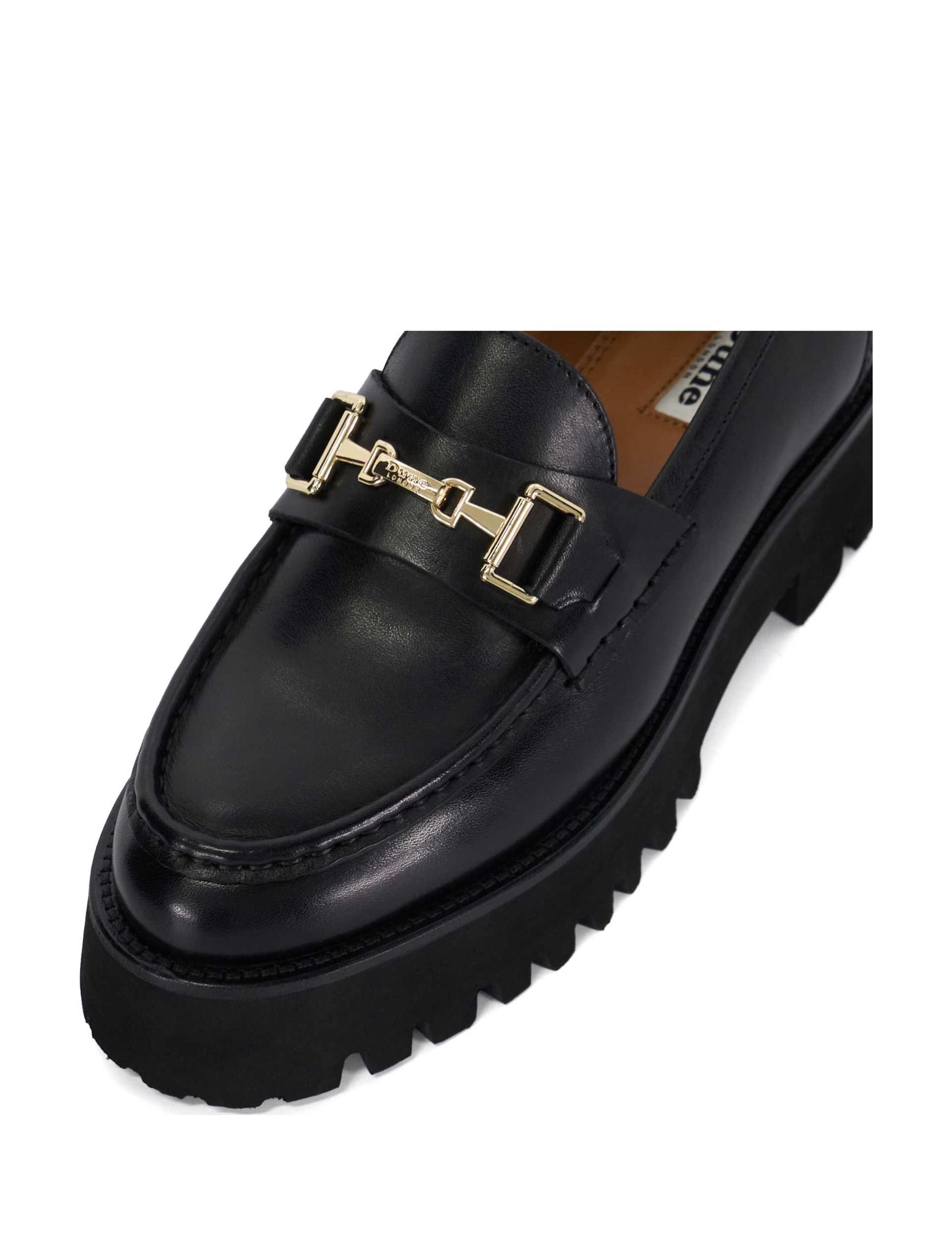 Wide Fit Leather Chunky Flatform Loafers 5 of 5