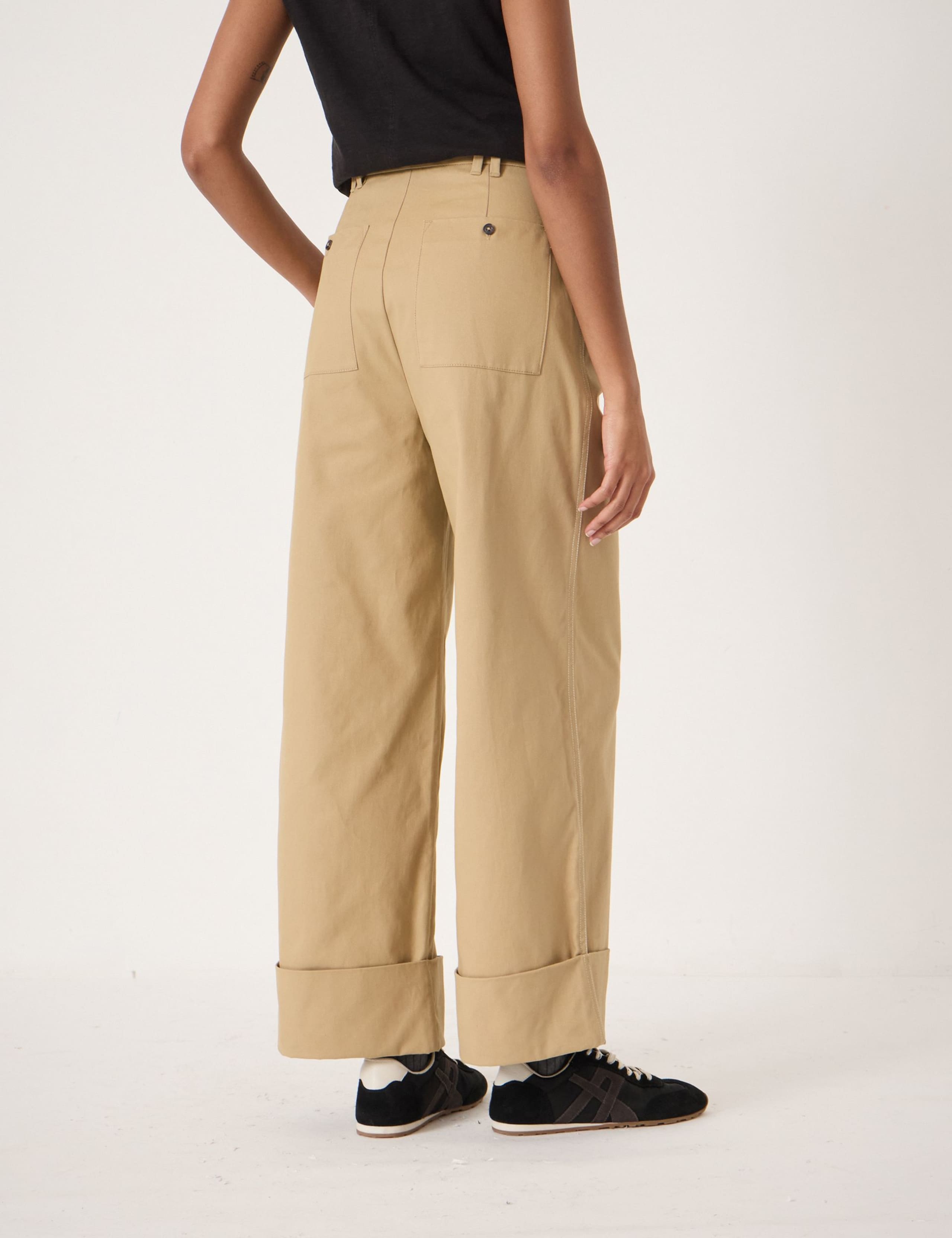 Pure Cotton Wide Leg Trousers 4 of 5