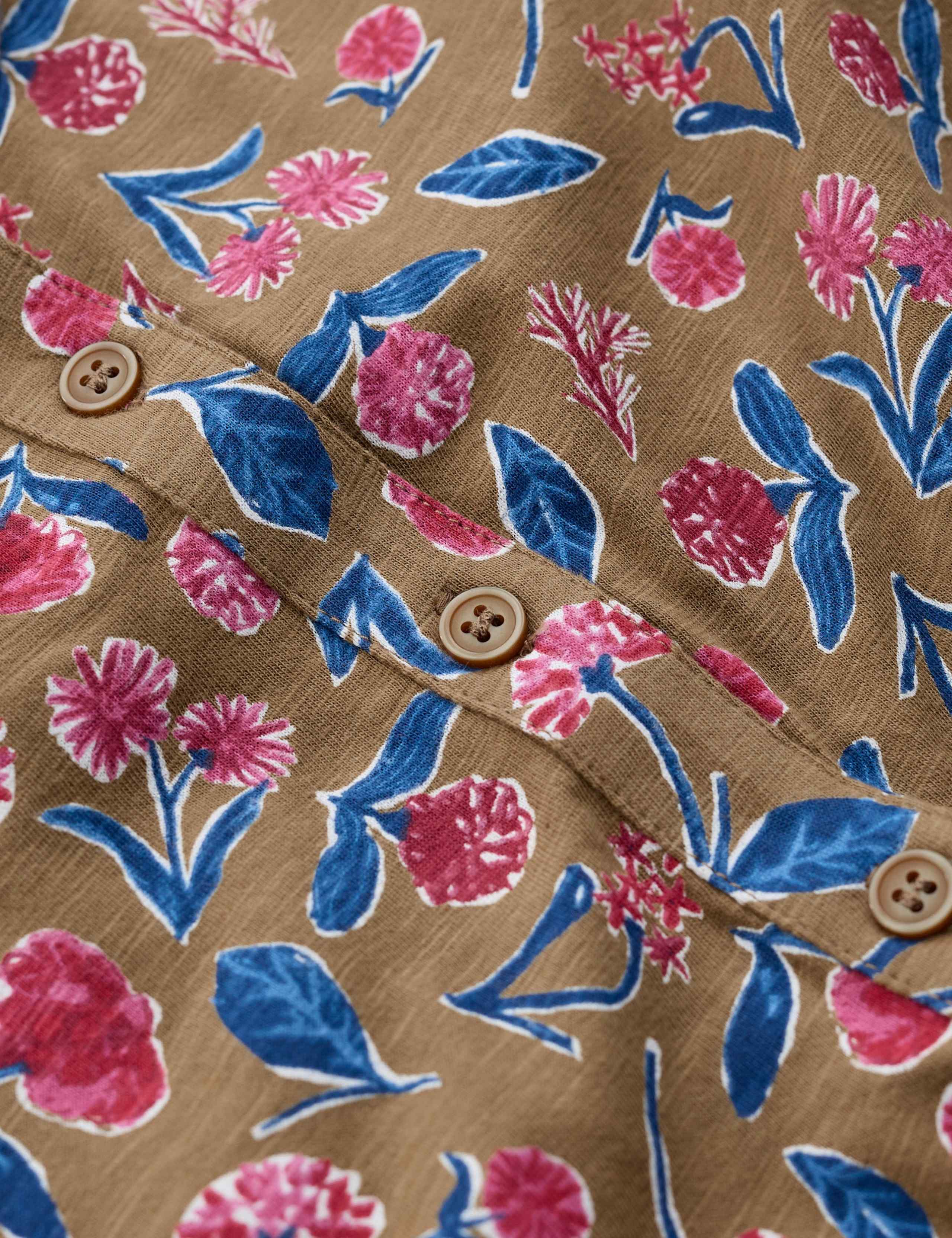 Pure Cotton Floral Midi Shirt Dress 4 of 5