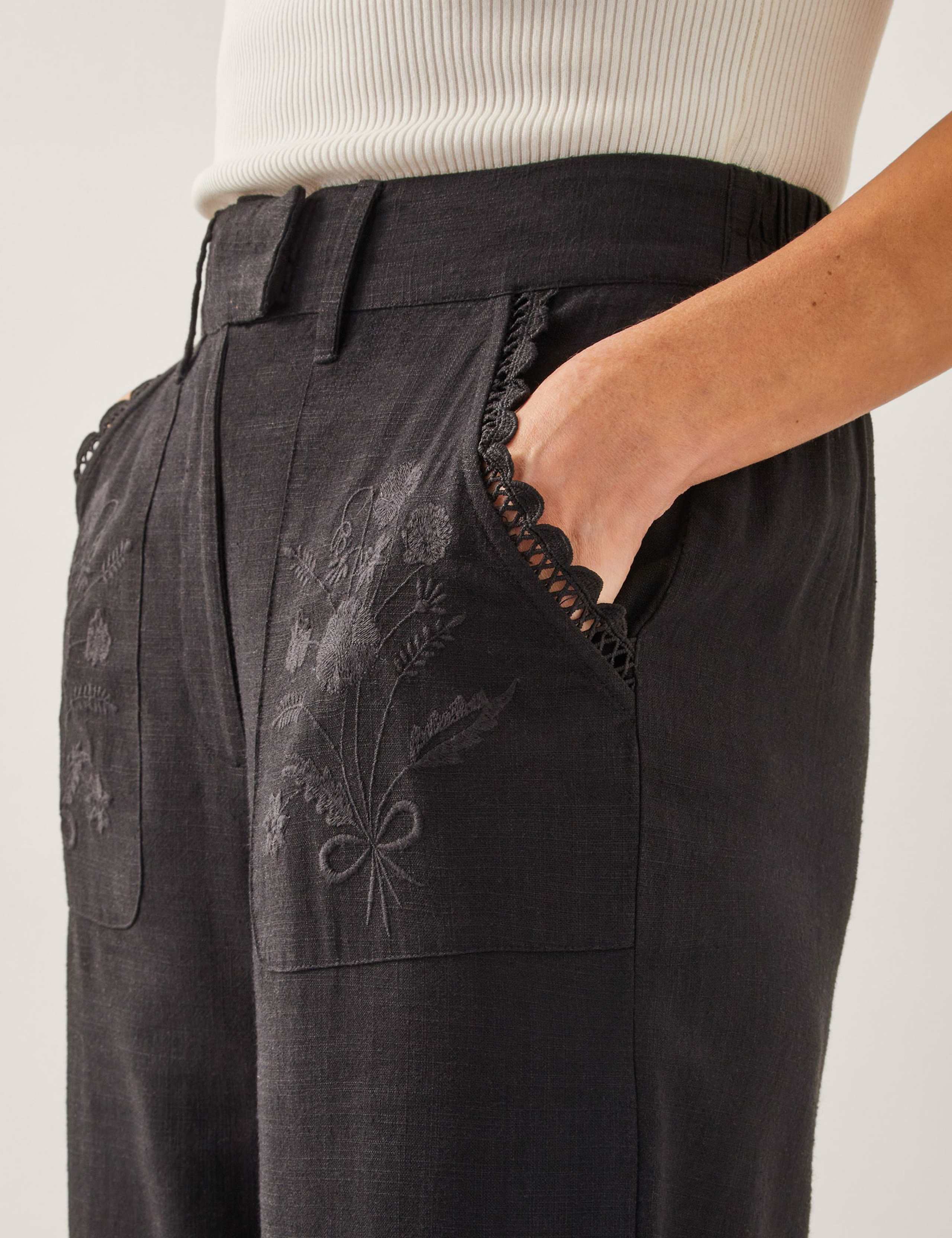 Embroidered Straight Leg Trousers 4 of 4