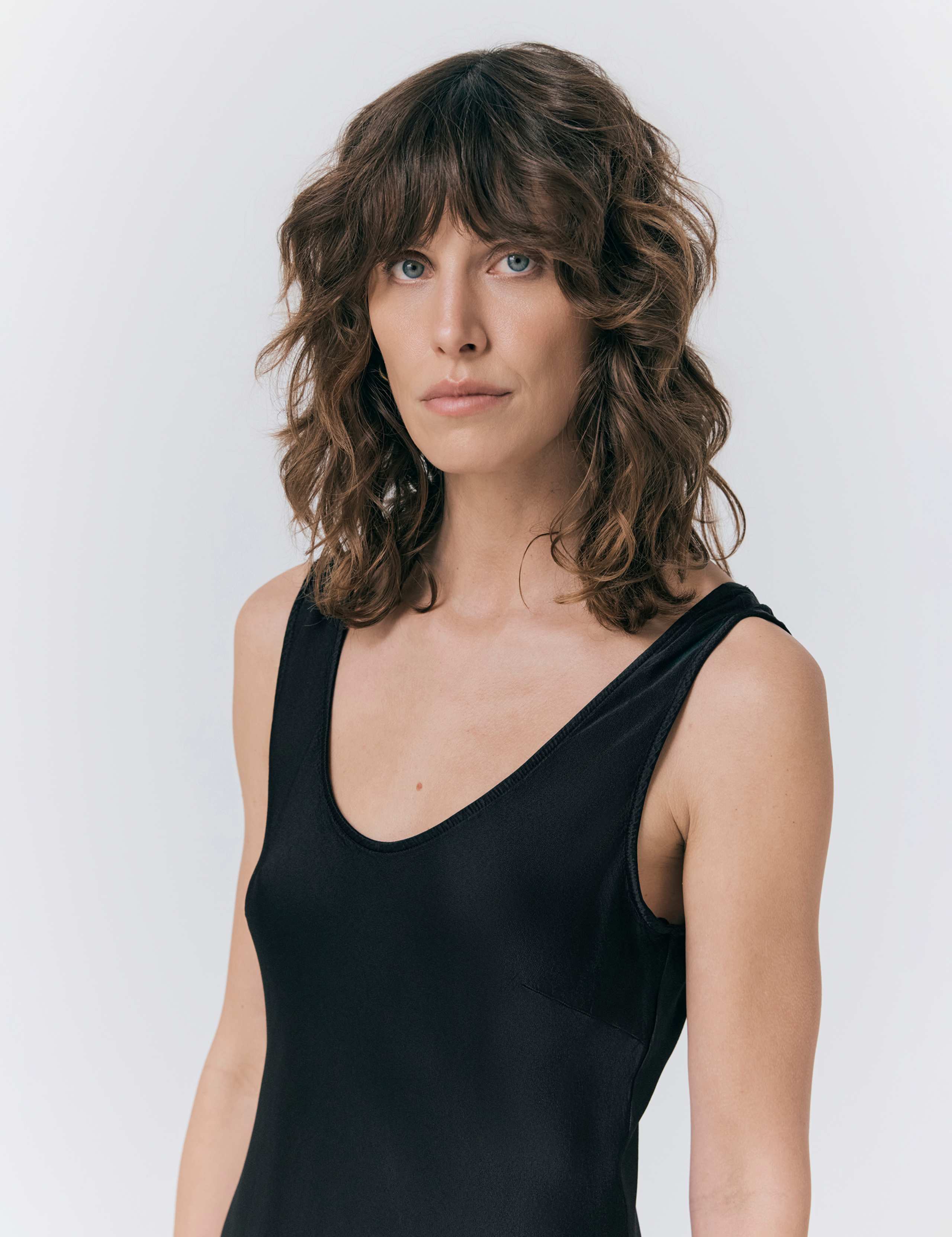 Satin Scoop Neck Midi Slip Dress 4 of 4