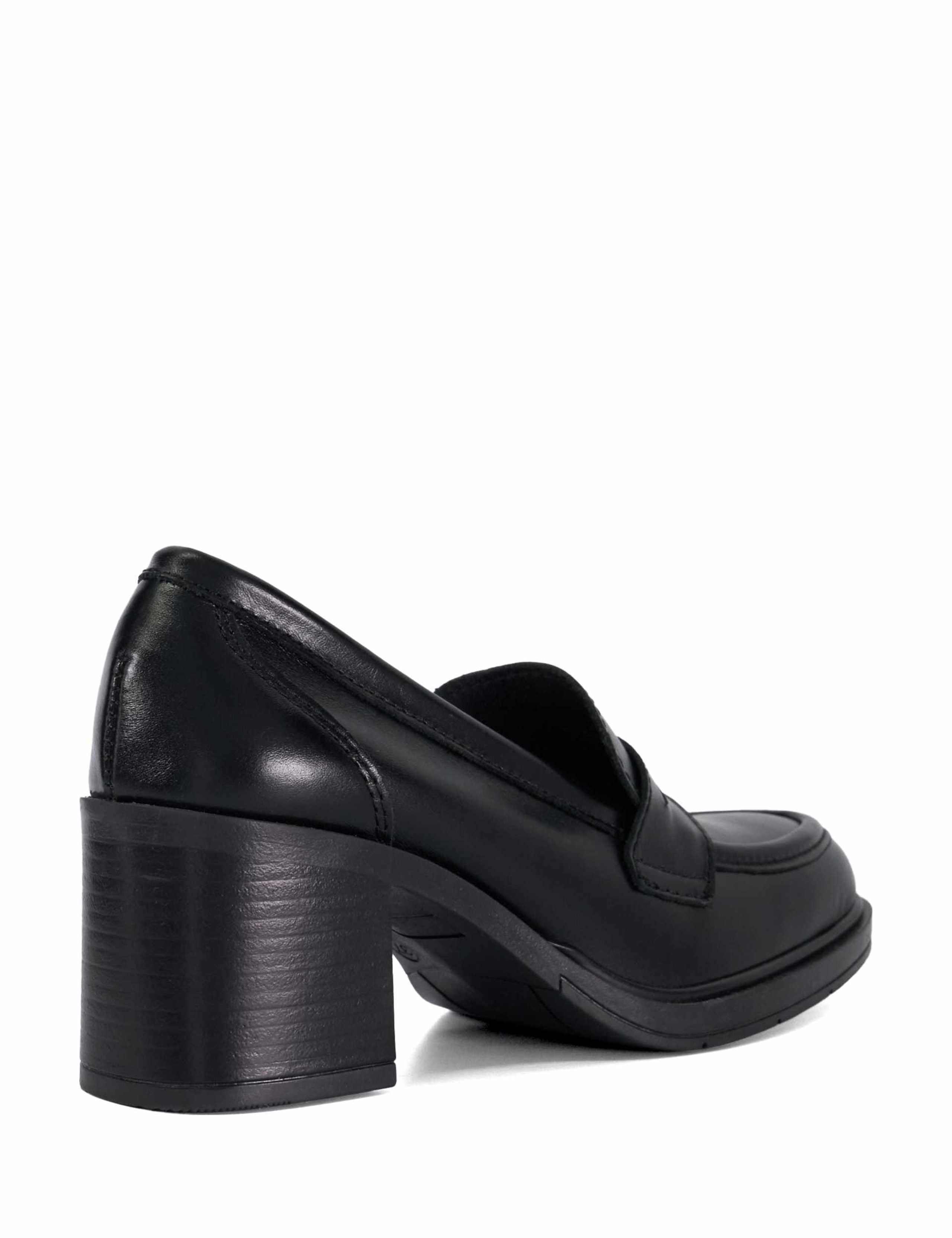 Leather Block Heel Loafers 5 of 6