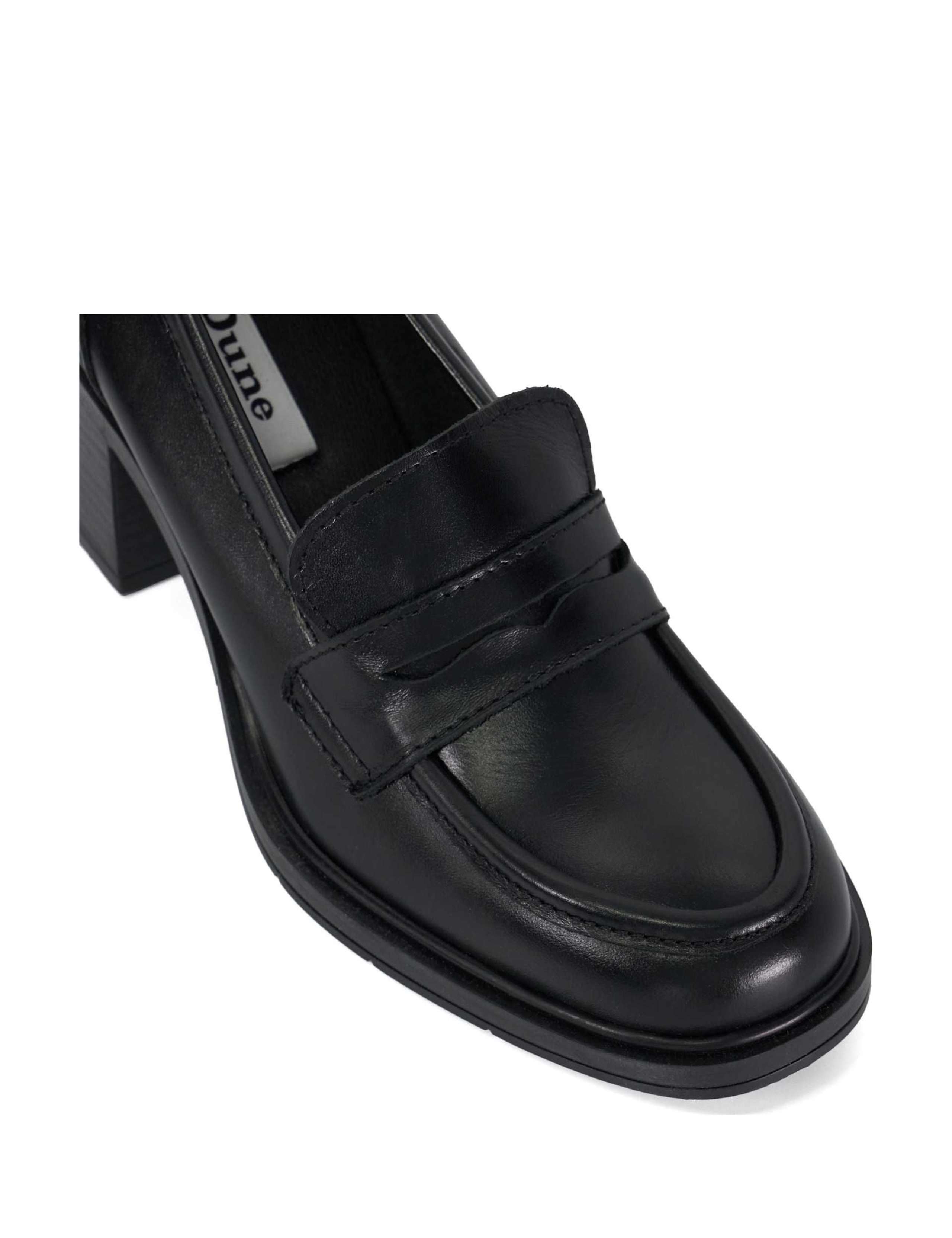 Leather Block Heel Loafers 6 of 6