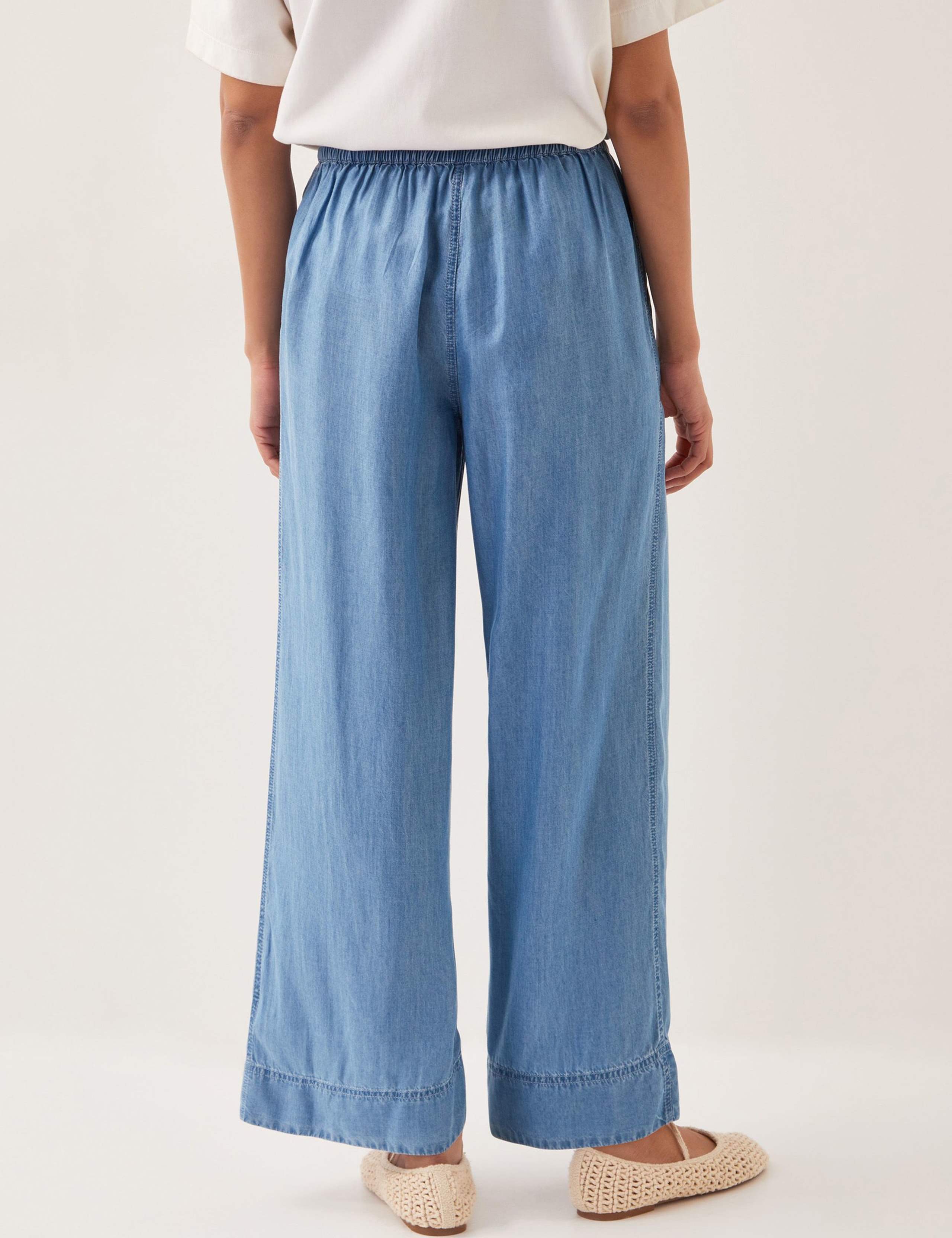 Pure Modal Drawstring Wide Leg Trousers 4 of 5