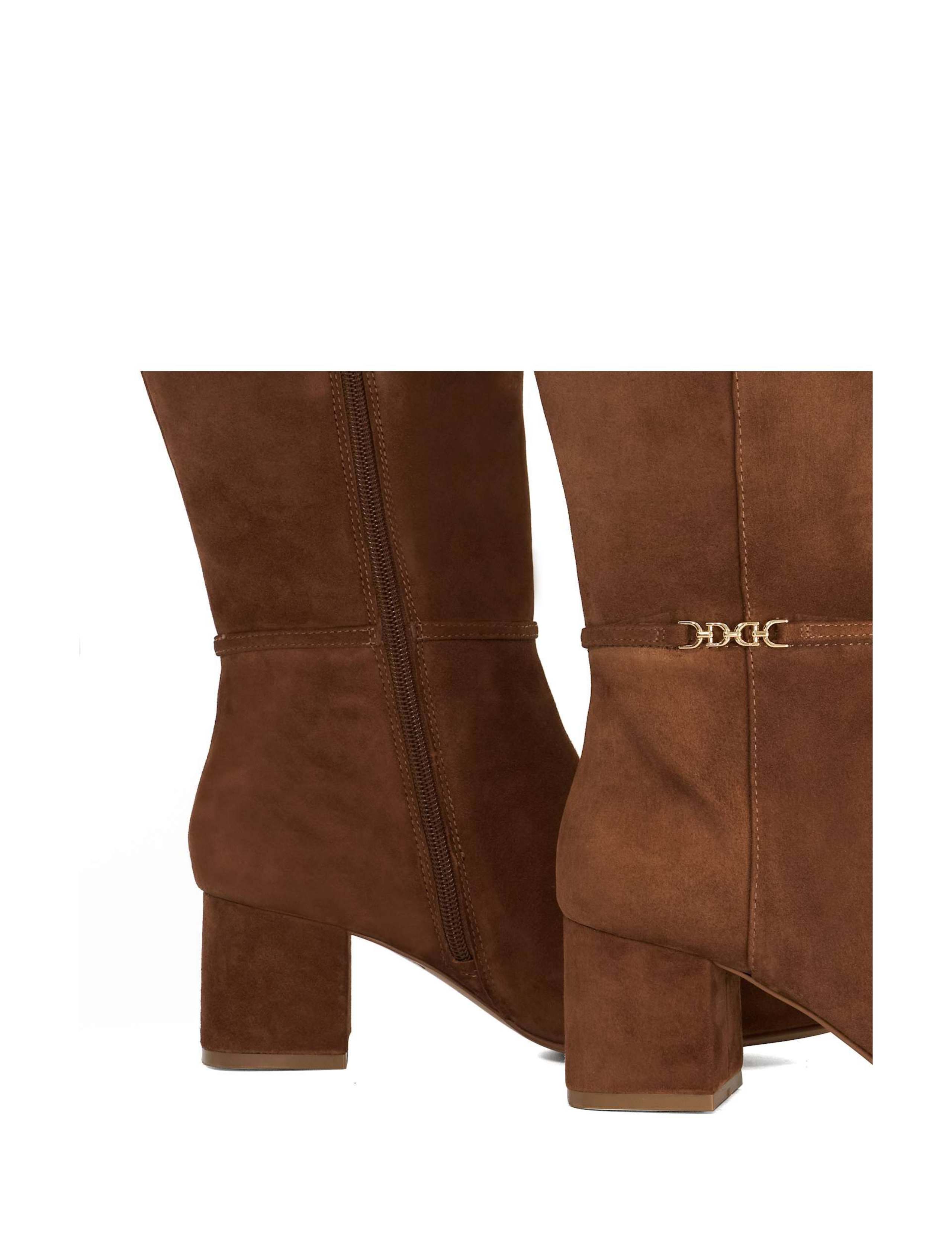 Leather Block Heel Knee High Boots 4 of 6