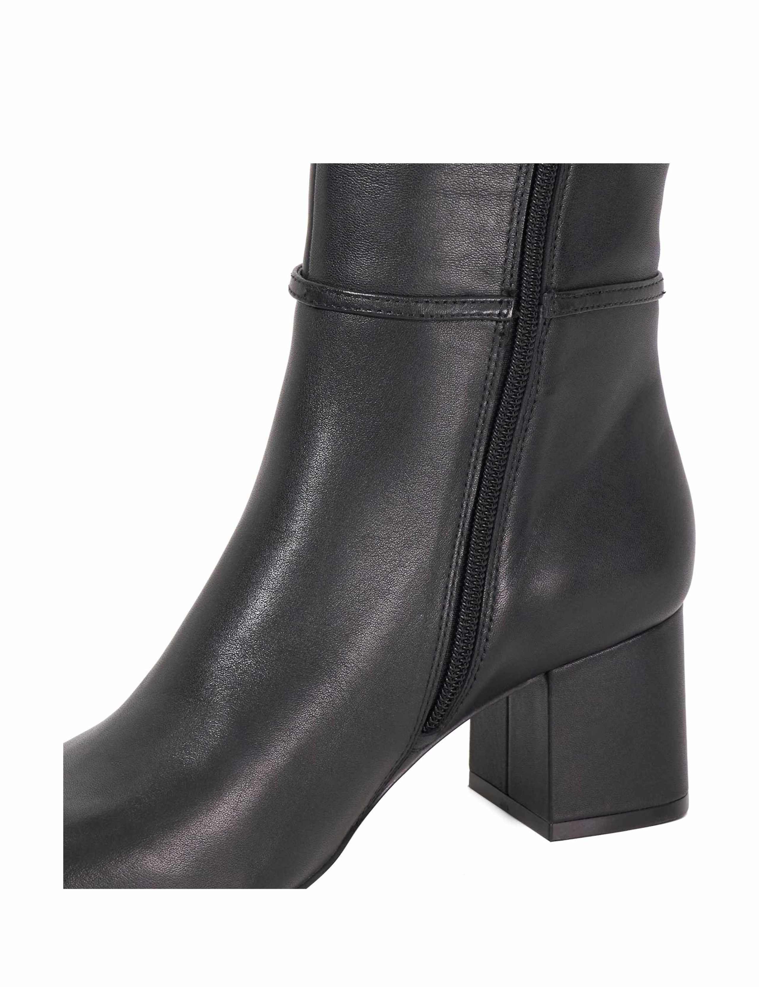 Leather Block Heel Knee High Boots 5 of 5