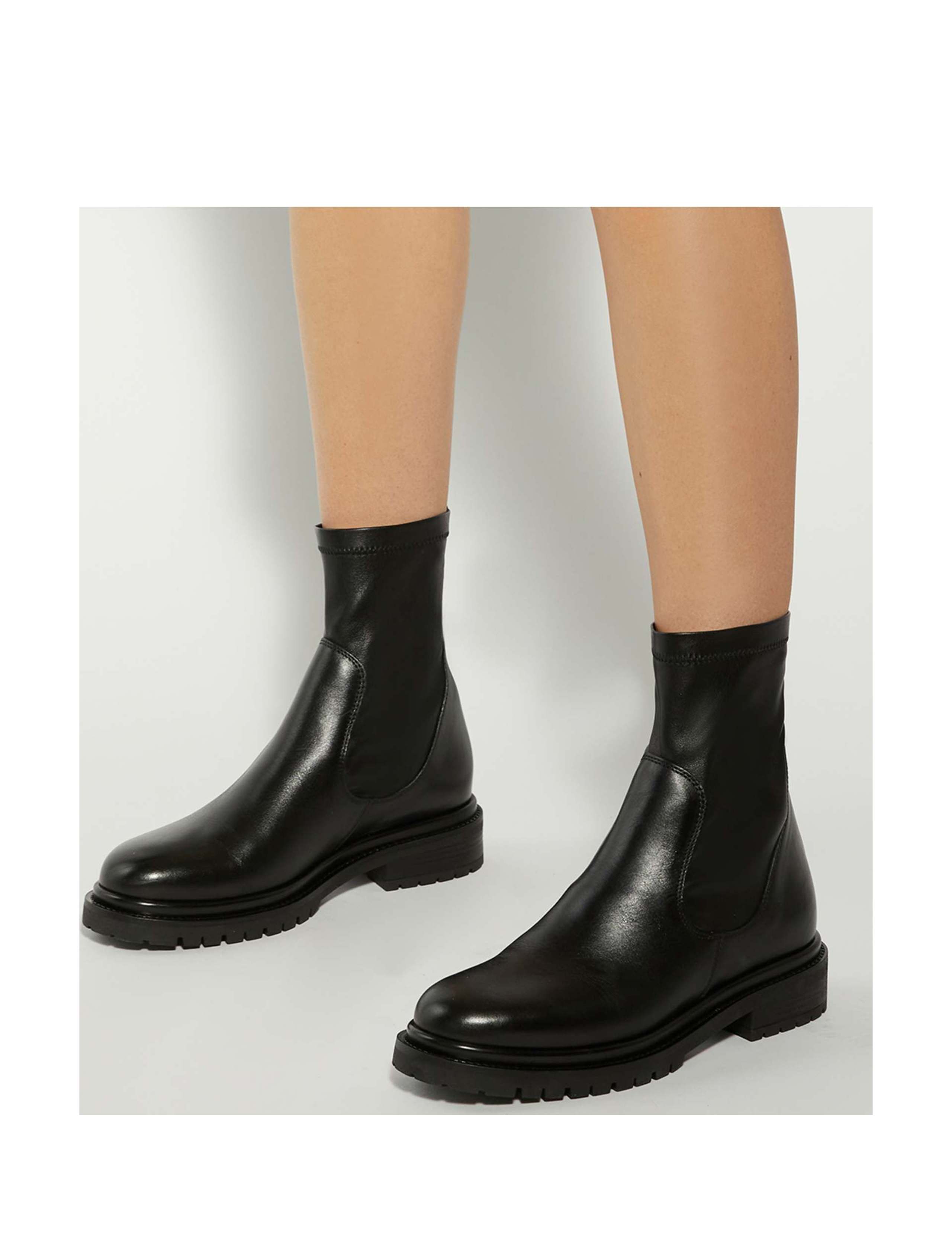 Leather Block Heel Ankle Boots 4 of 6