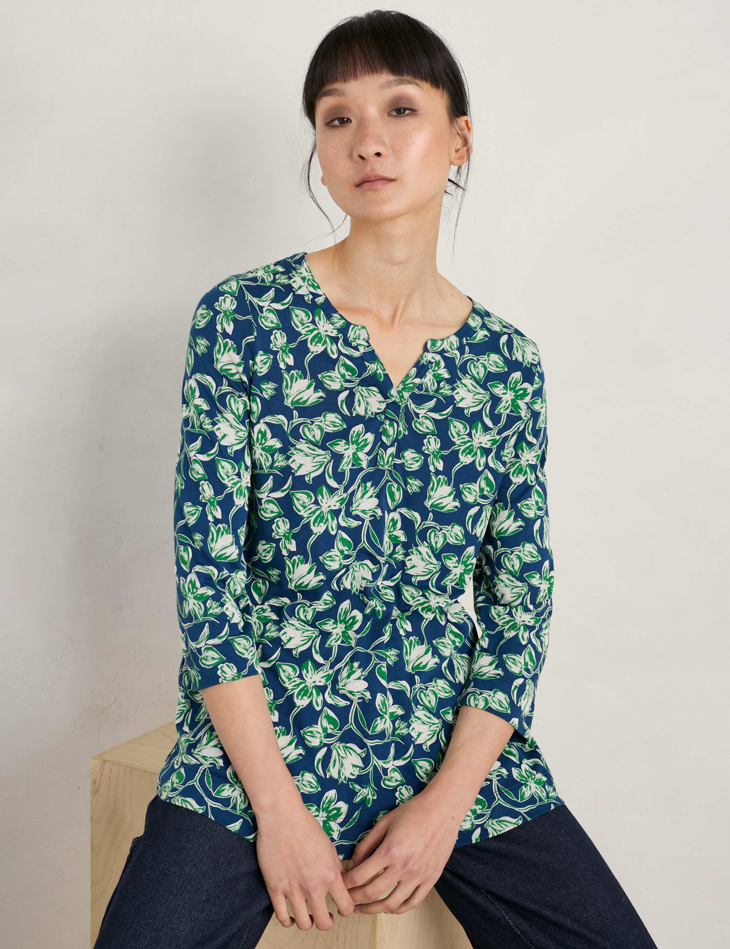 Cotton Modal Blend Floral Top 3 of 5