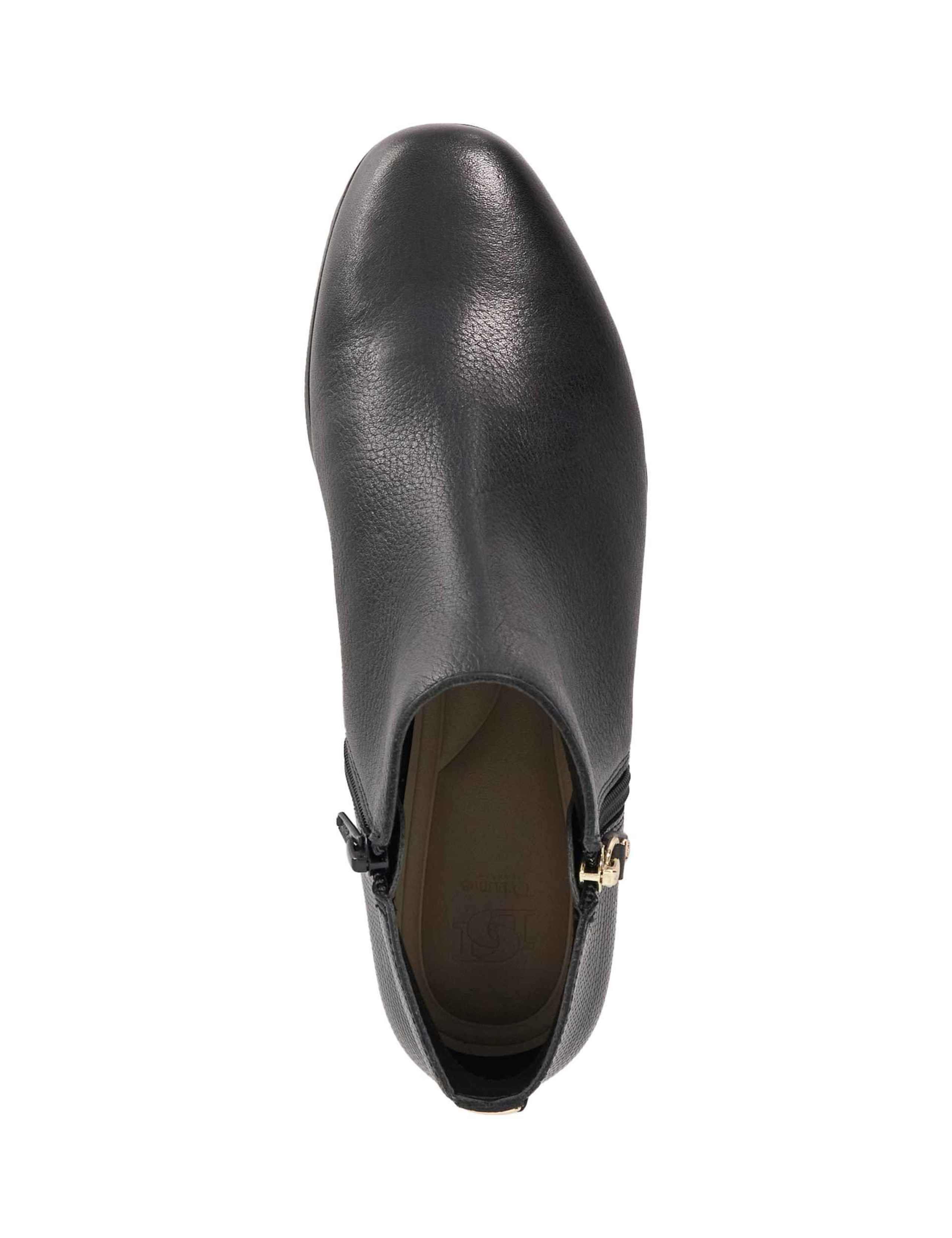 Leather Textured Flat Ankle Boots 2 of 6