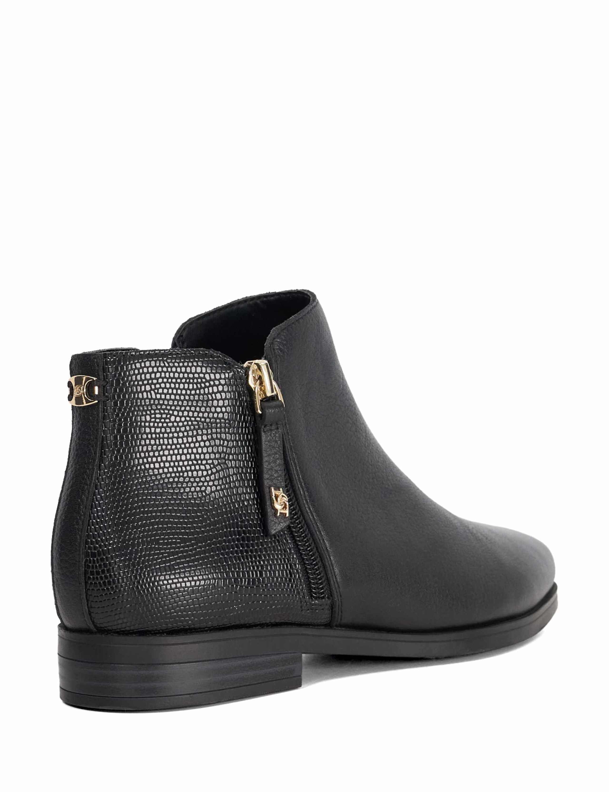 Leather Textured Flat Ankle Boots 5 of 6
