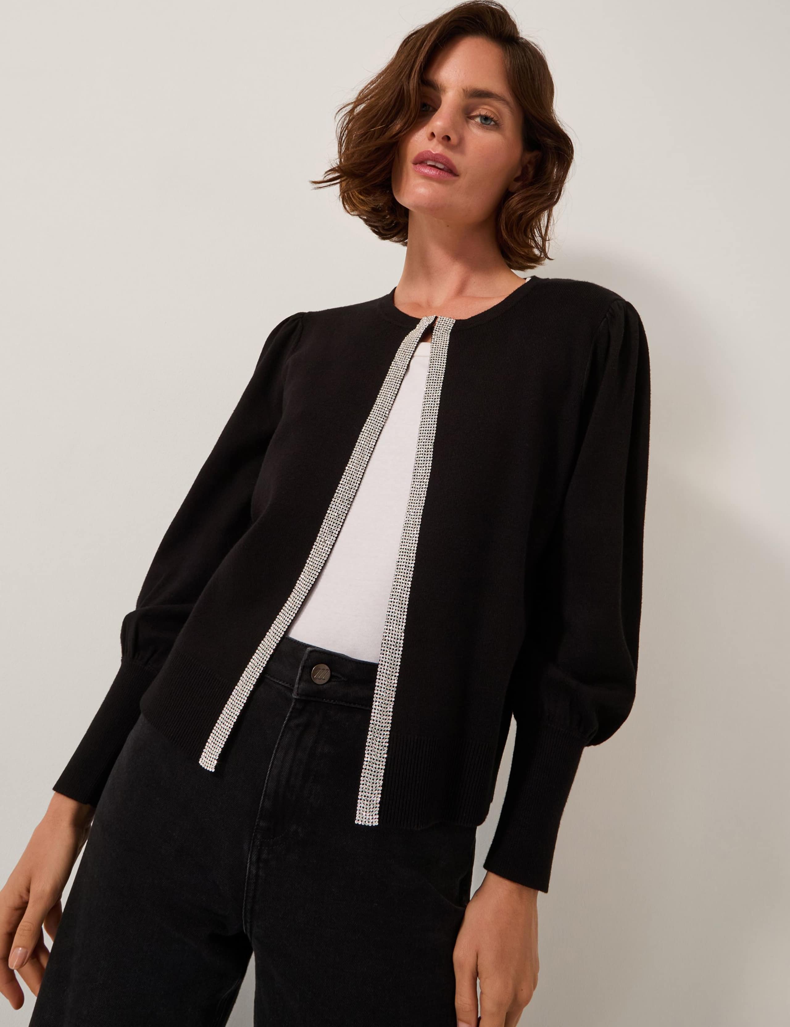 Embellished Crew Neck Cardigan 1 of 5