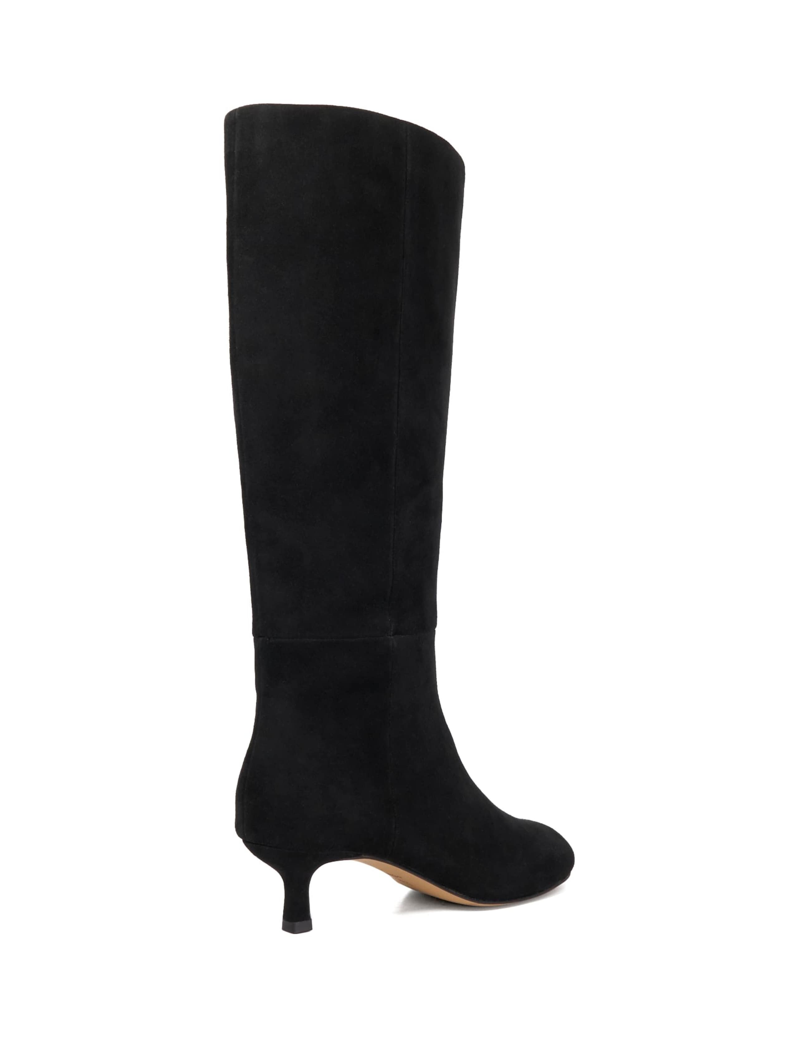 Suede Asymmetric Kitten Heel Knee High Boots 3 of 5