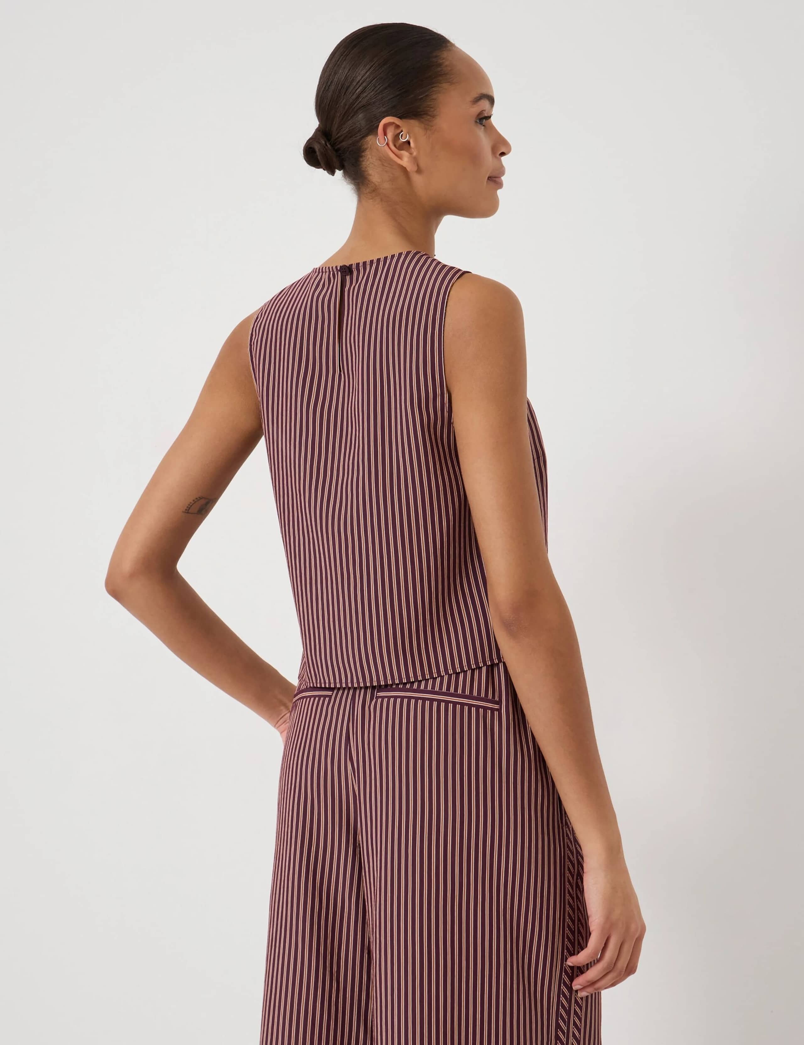 Striped Knot Front Crop Top 4 of 5