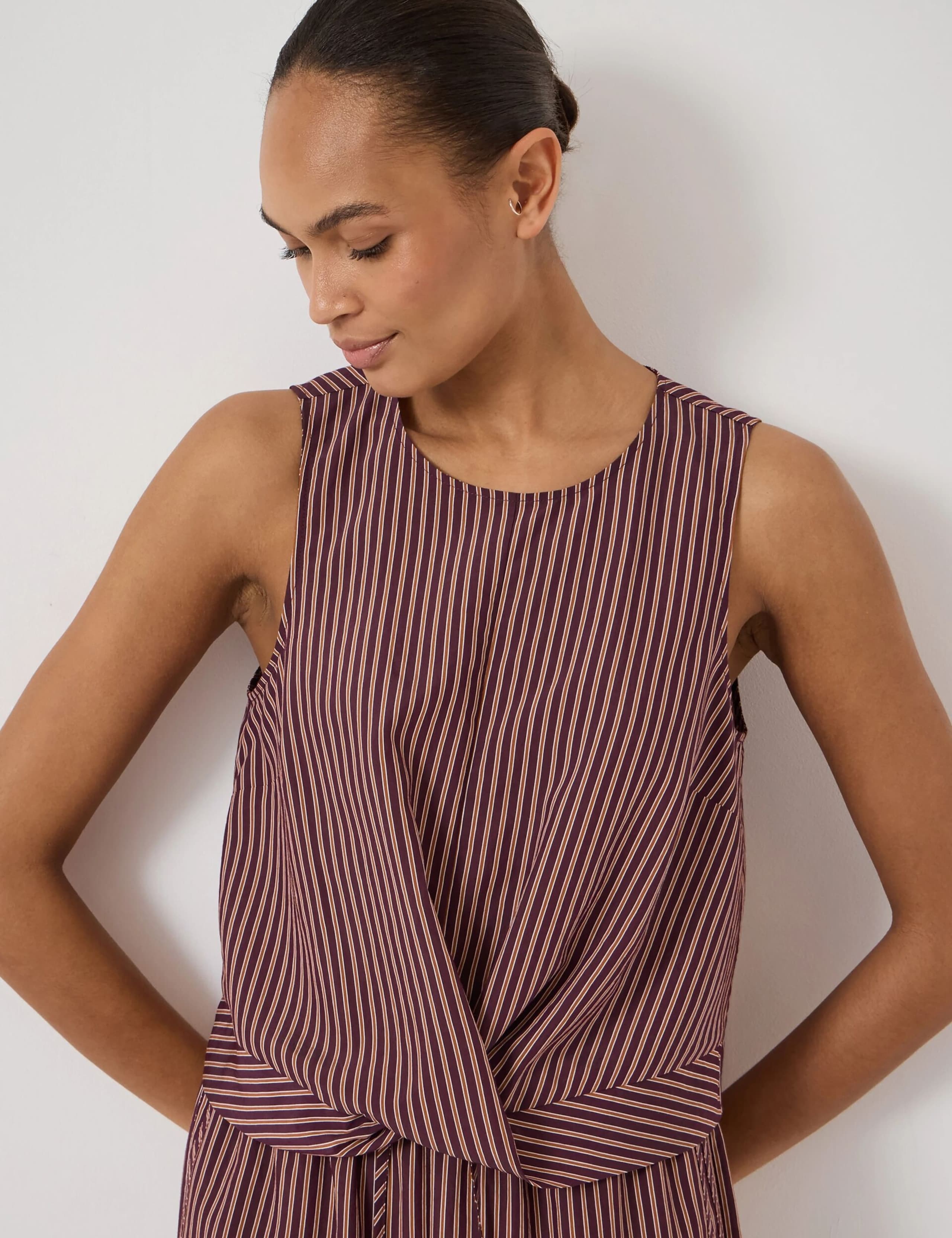 Striped Knot Front Crop Top 5 of 5