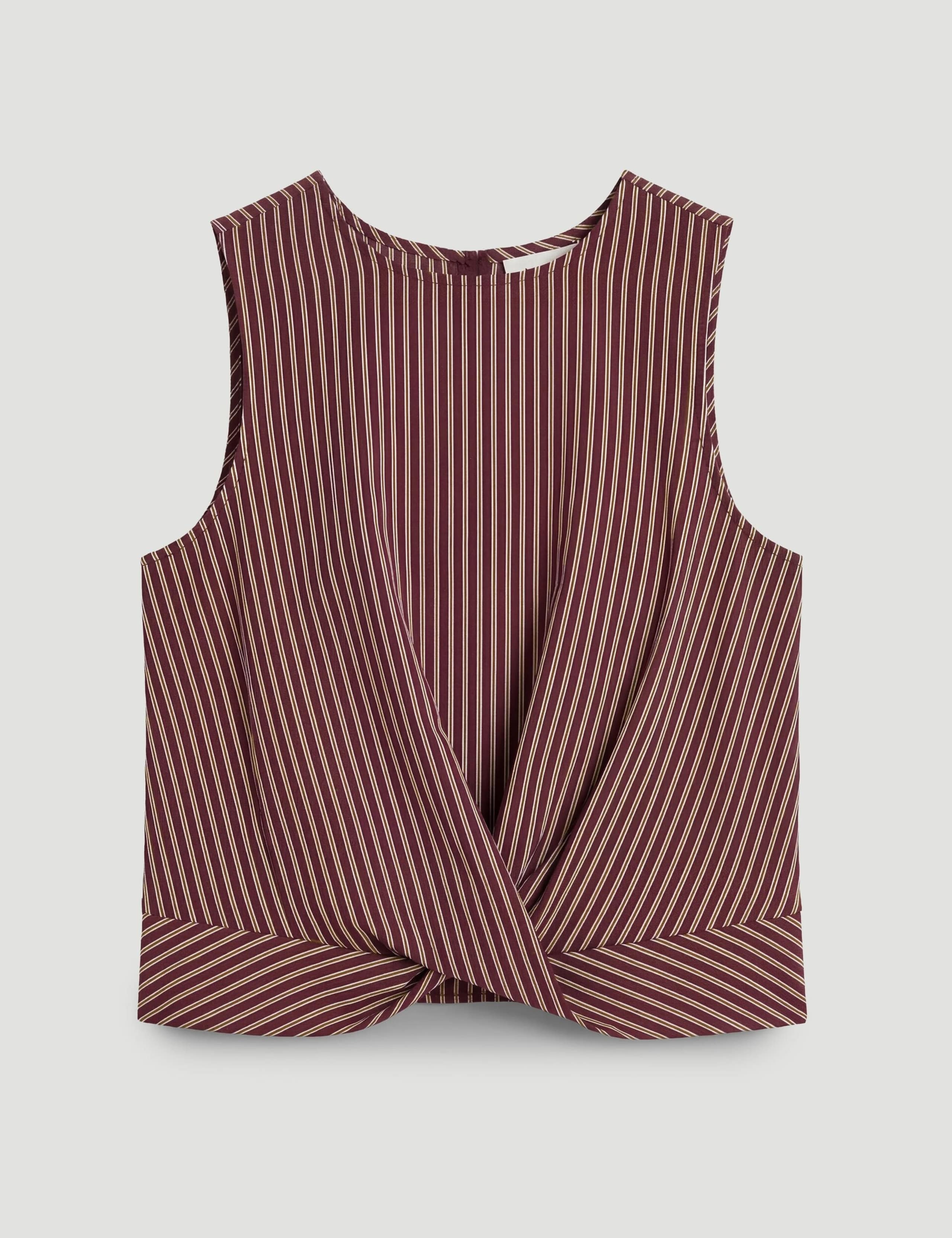 Striped Knot Front Crop Top 2 of 5