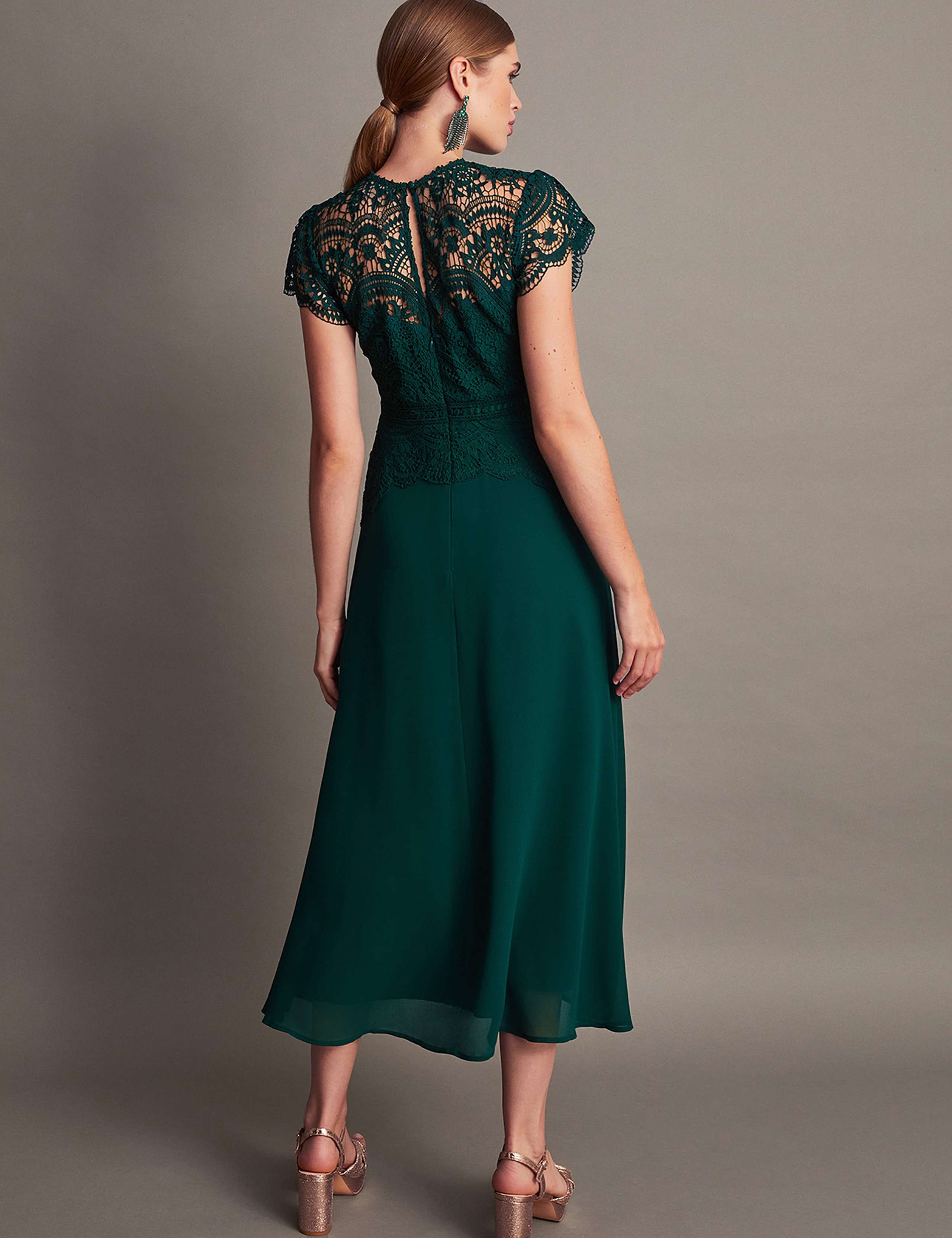Lace Midi Waisted Dress 3 of 5
