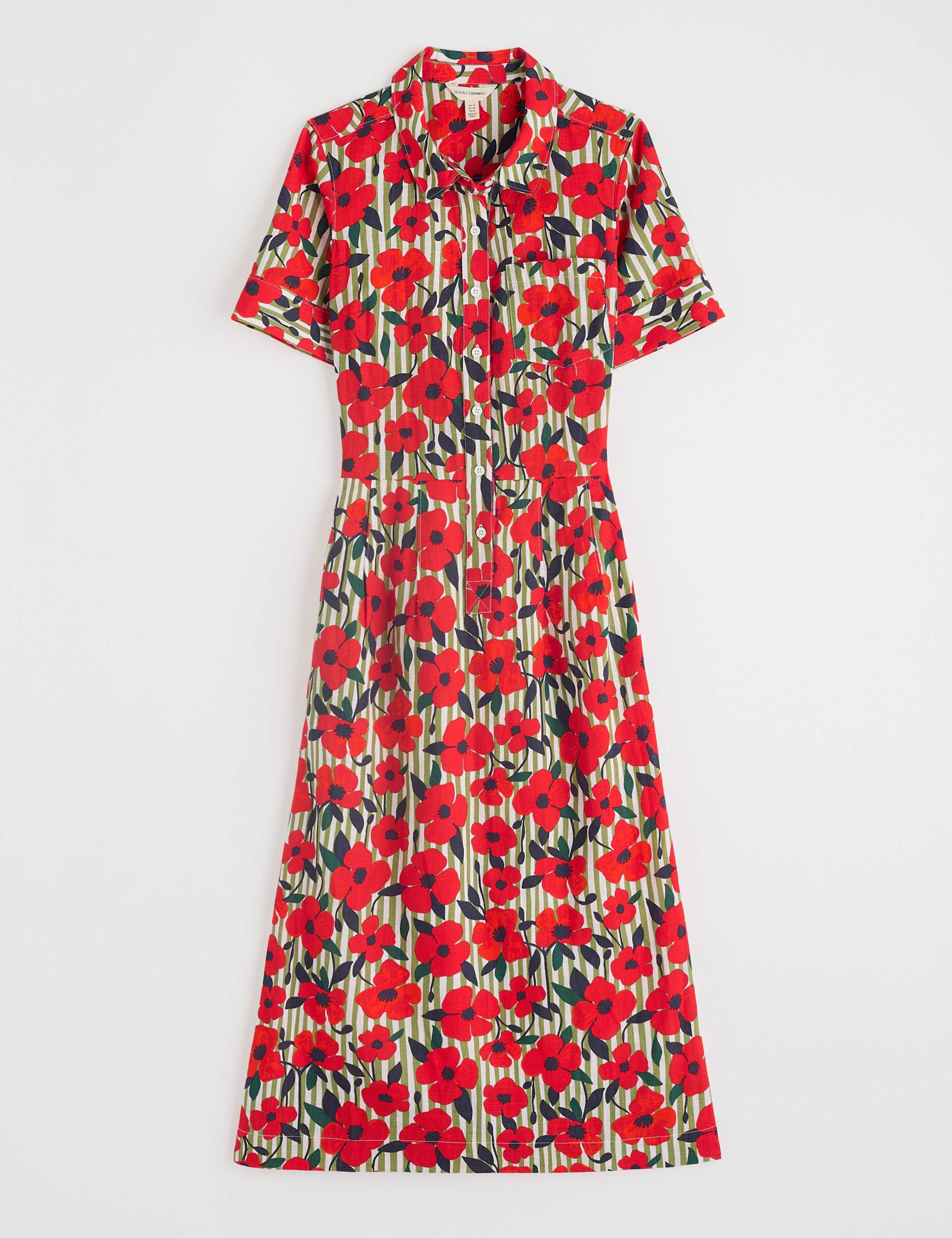 Pure Cotton Floral Midi Shirt Dress 2 of 6