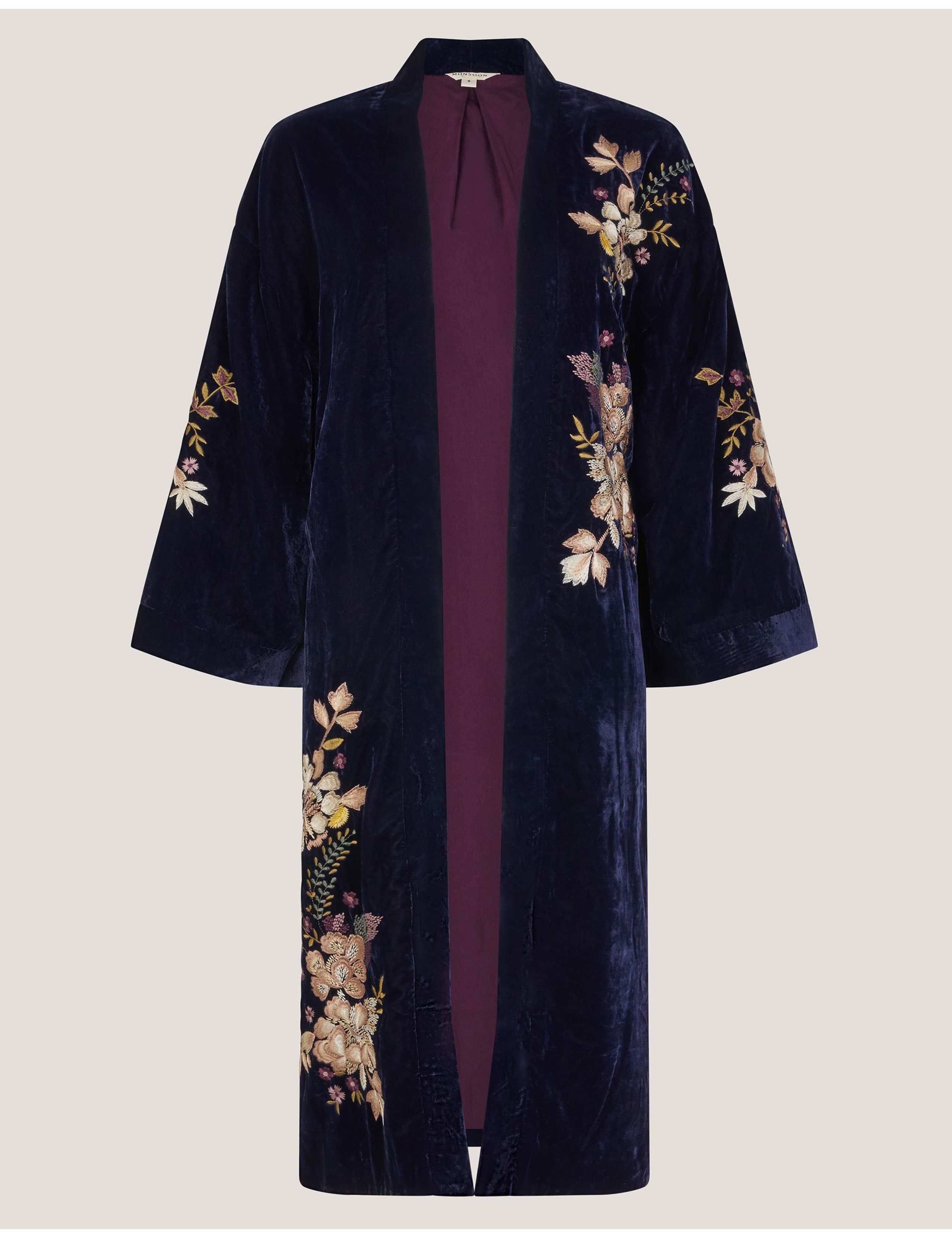 Velvet Embroidered Kimono 2 of 5