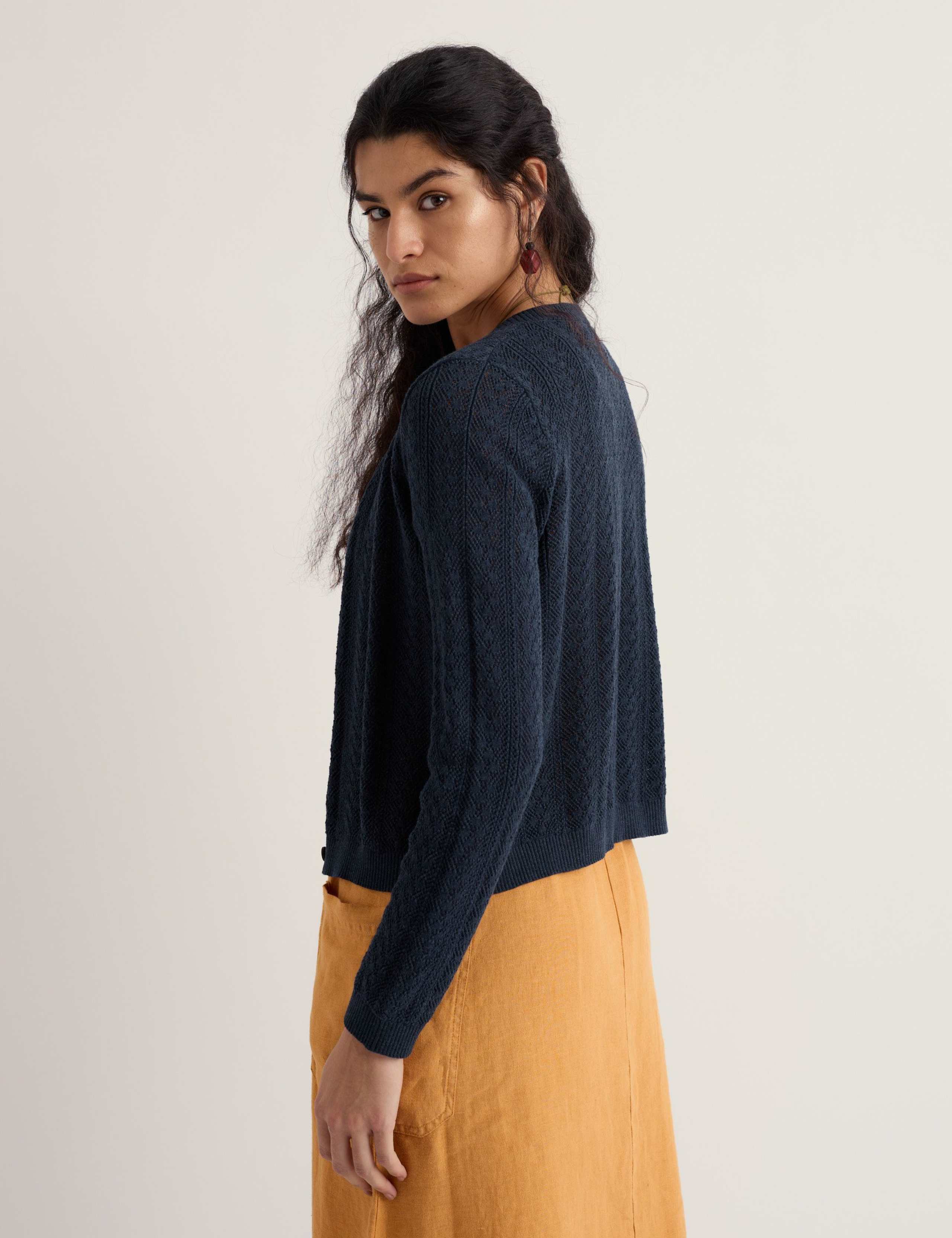 Pure Cotton Pointelle Relaxed Cardigan 4 of 5