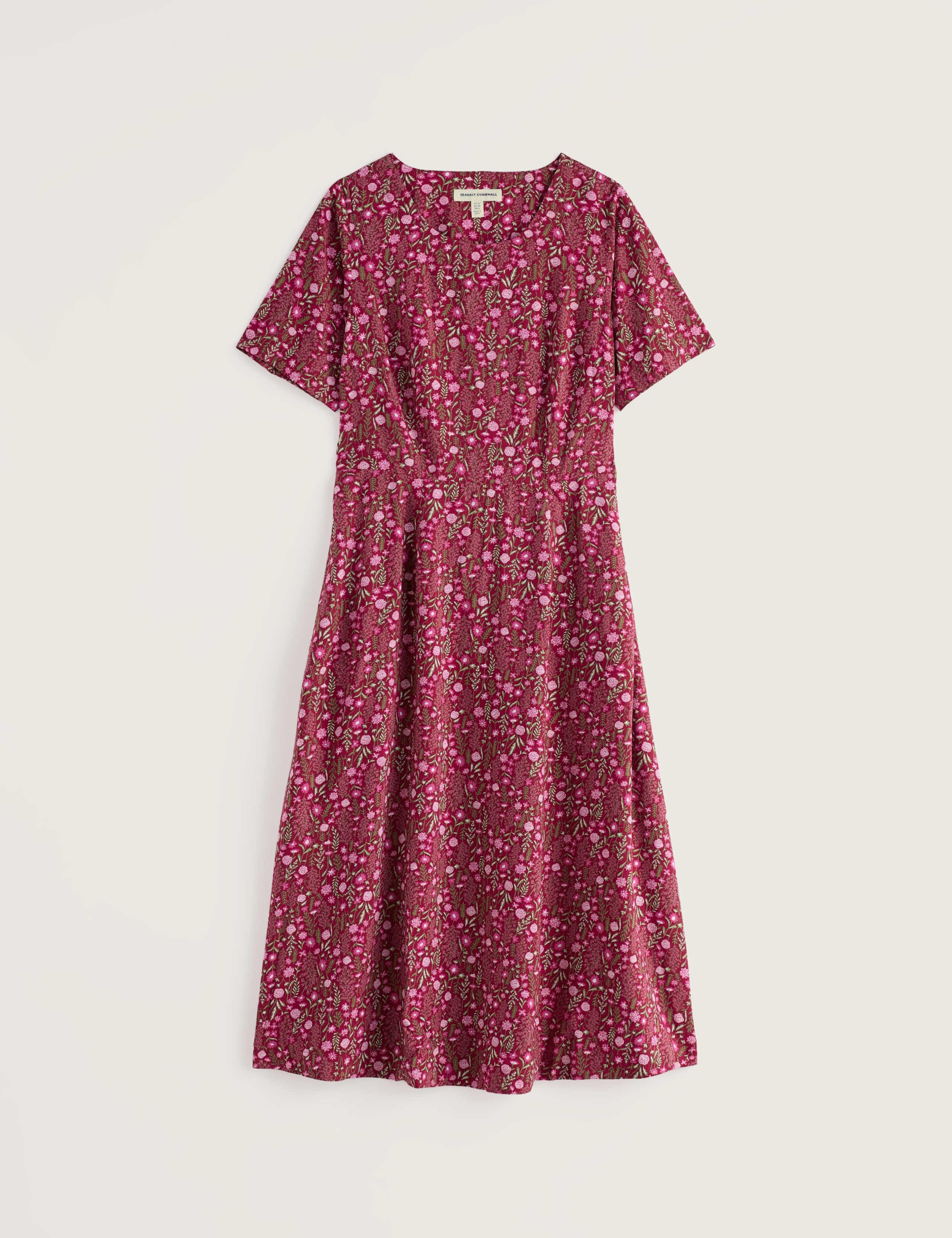Floral Scoop Neck Midi Waisted Dress 2 of 5