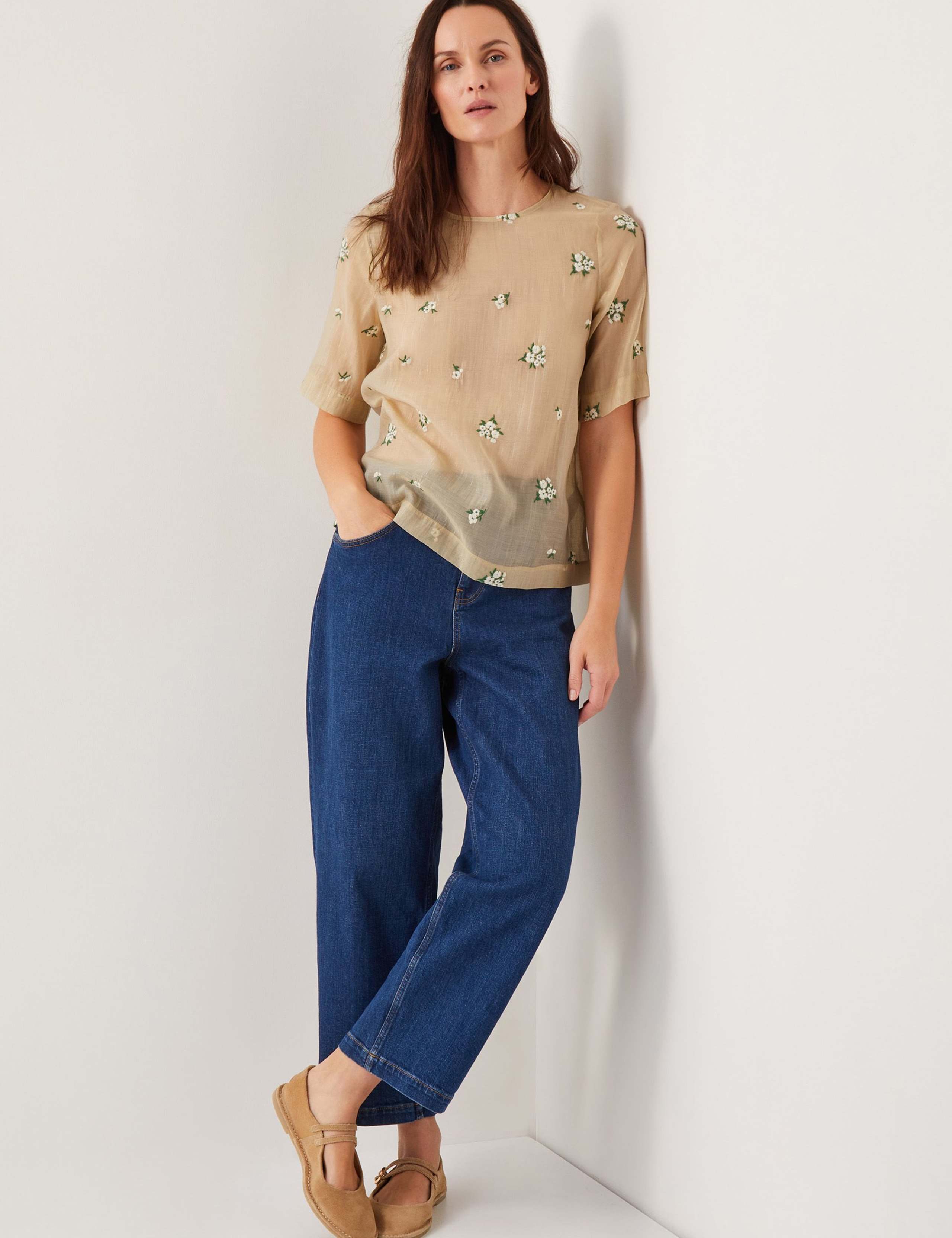 Sheer Embroidered Floral Top 2 of 5