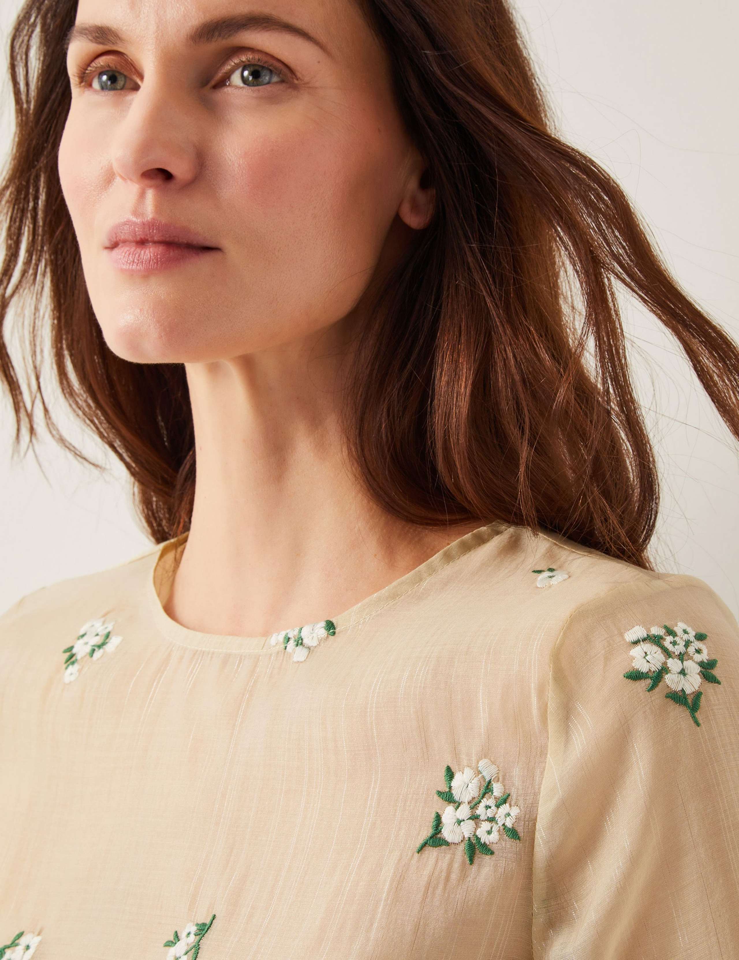 Sheer Embroidered Floral Top 3 of 5