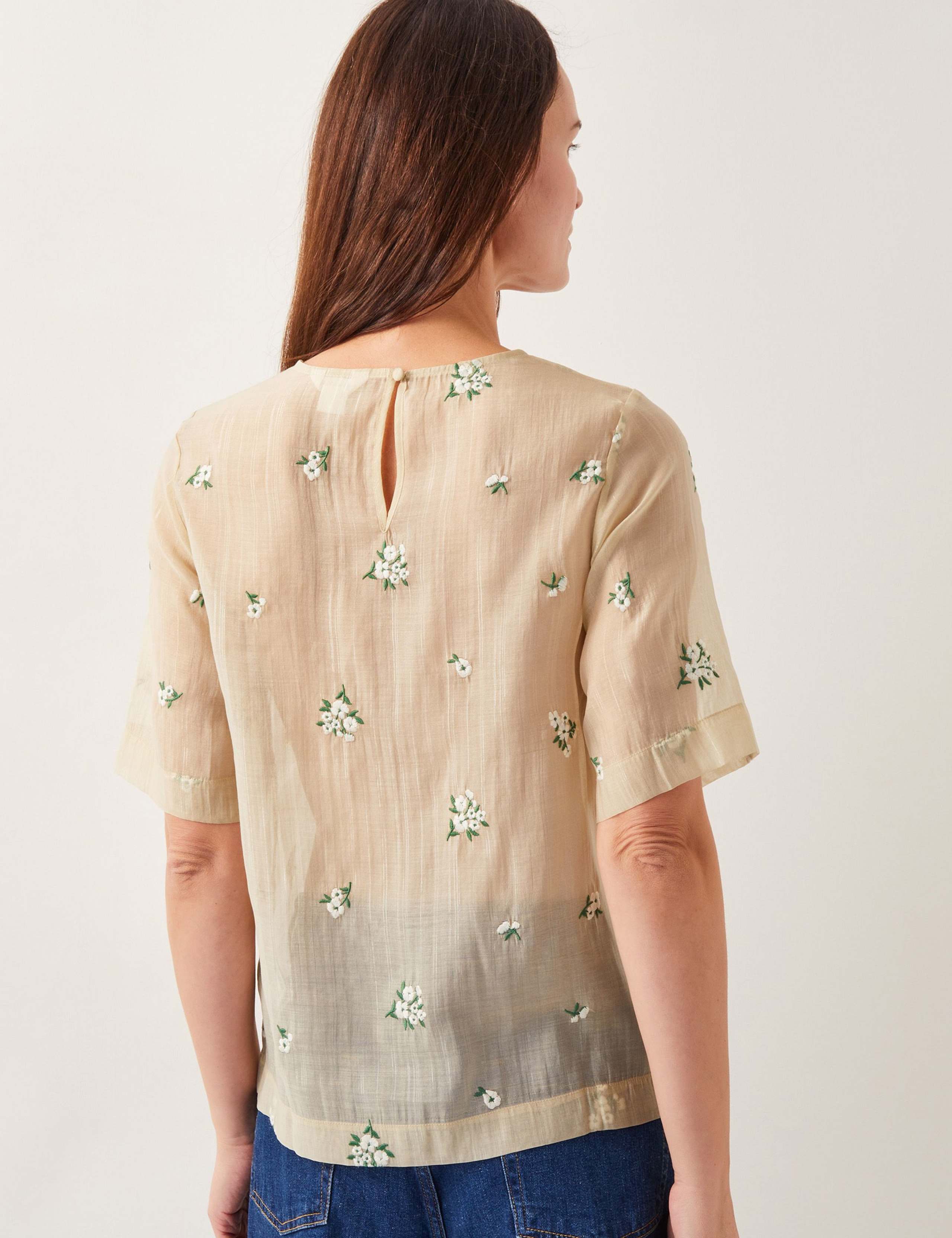 Sheer Embroidered Floral Top 4 of 5
