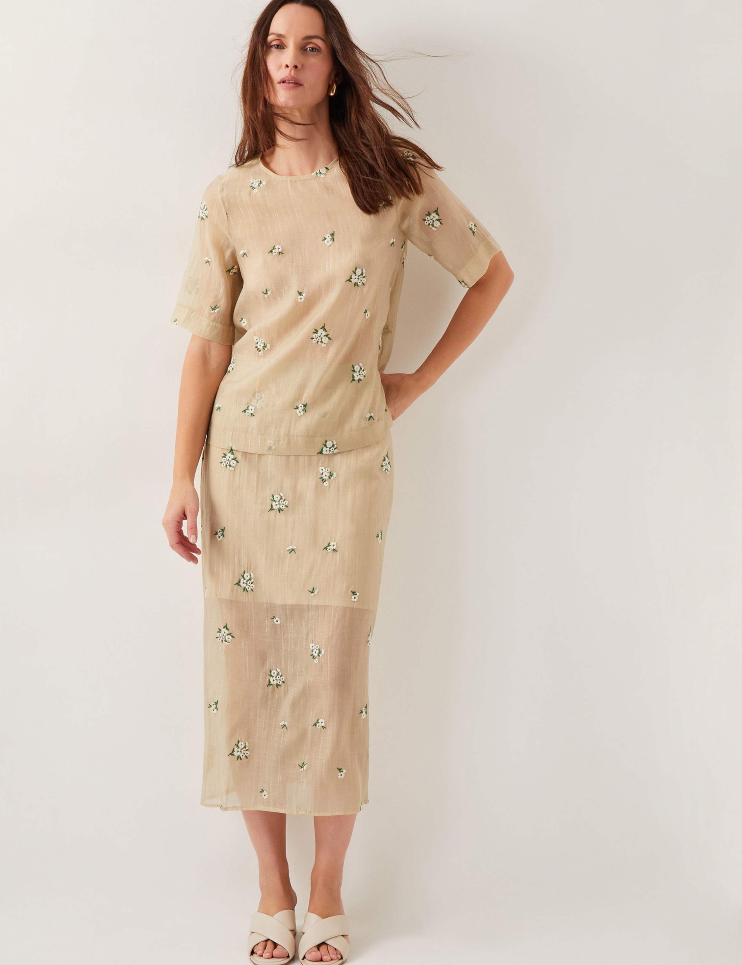 Sheer Embroidered Floral Top 5 of 5