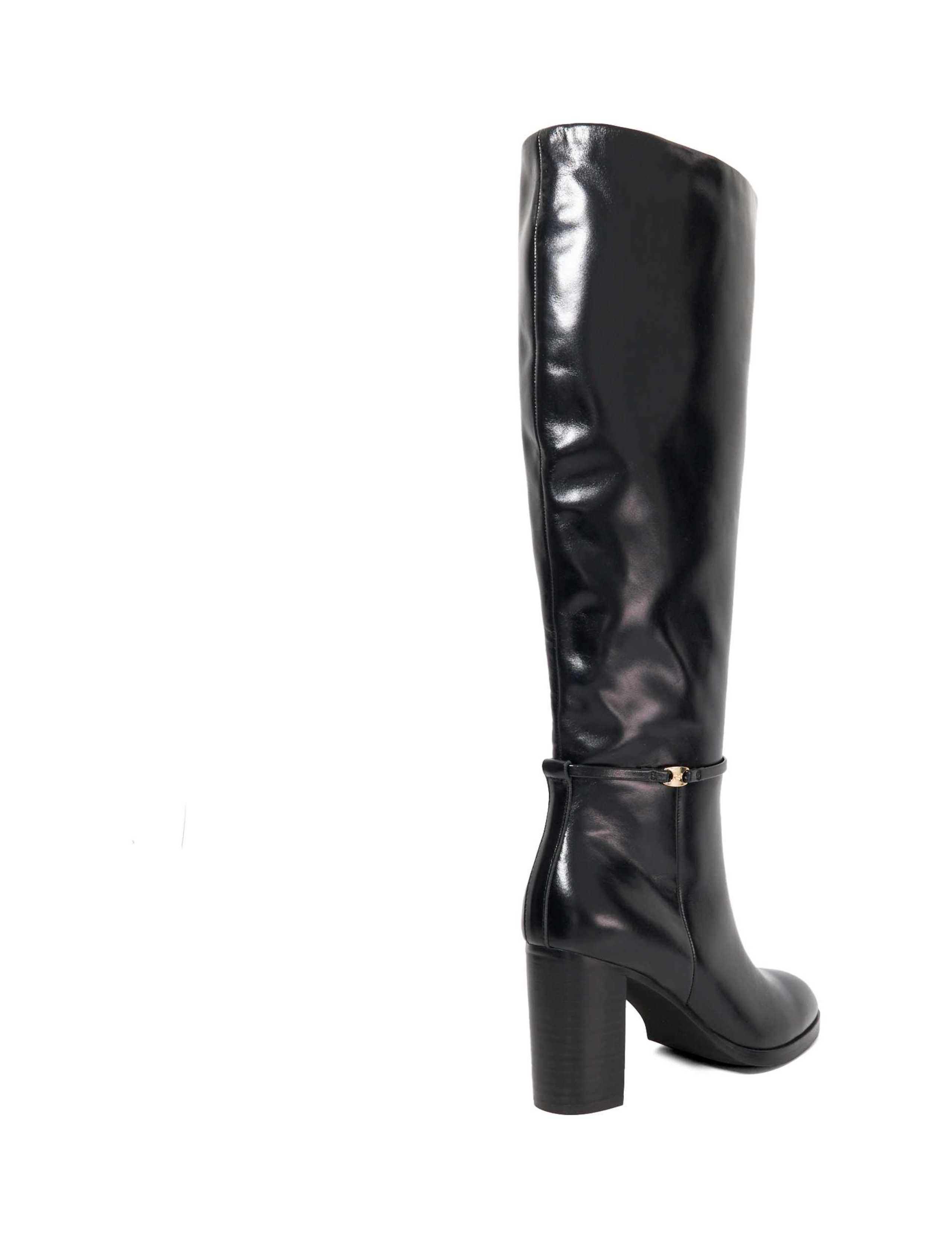 Leather Block Heel Knee High Boots 3 of 5