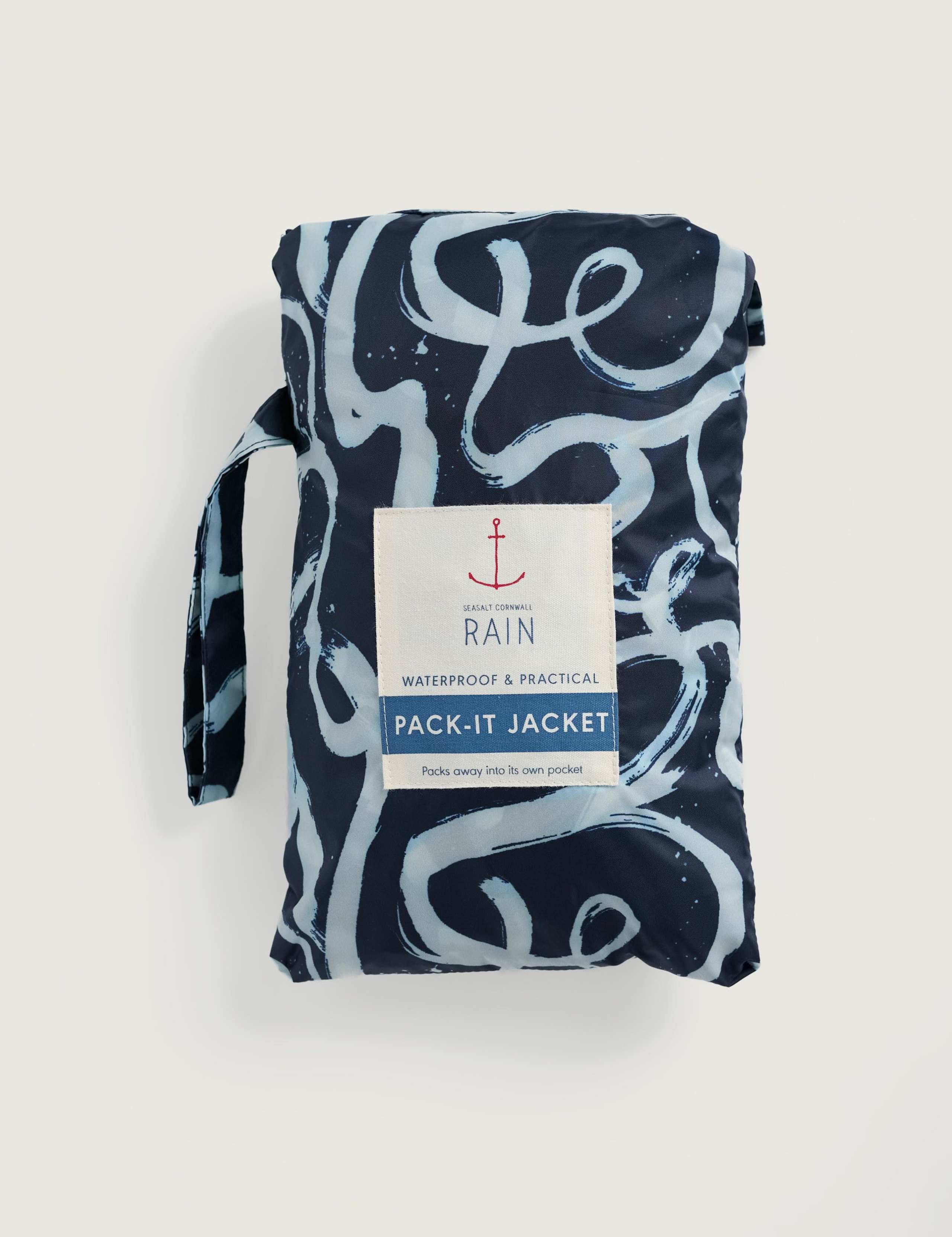 Geometric Waterproof Hooded Packaway Raincoat 5 of 5