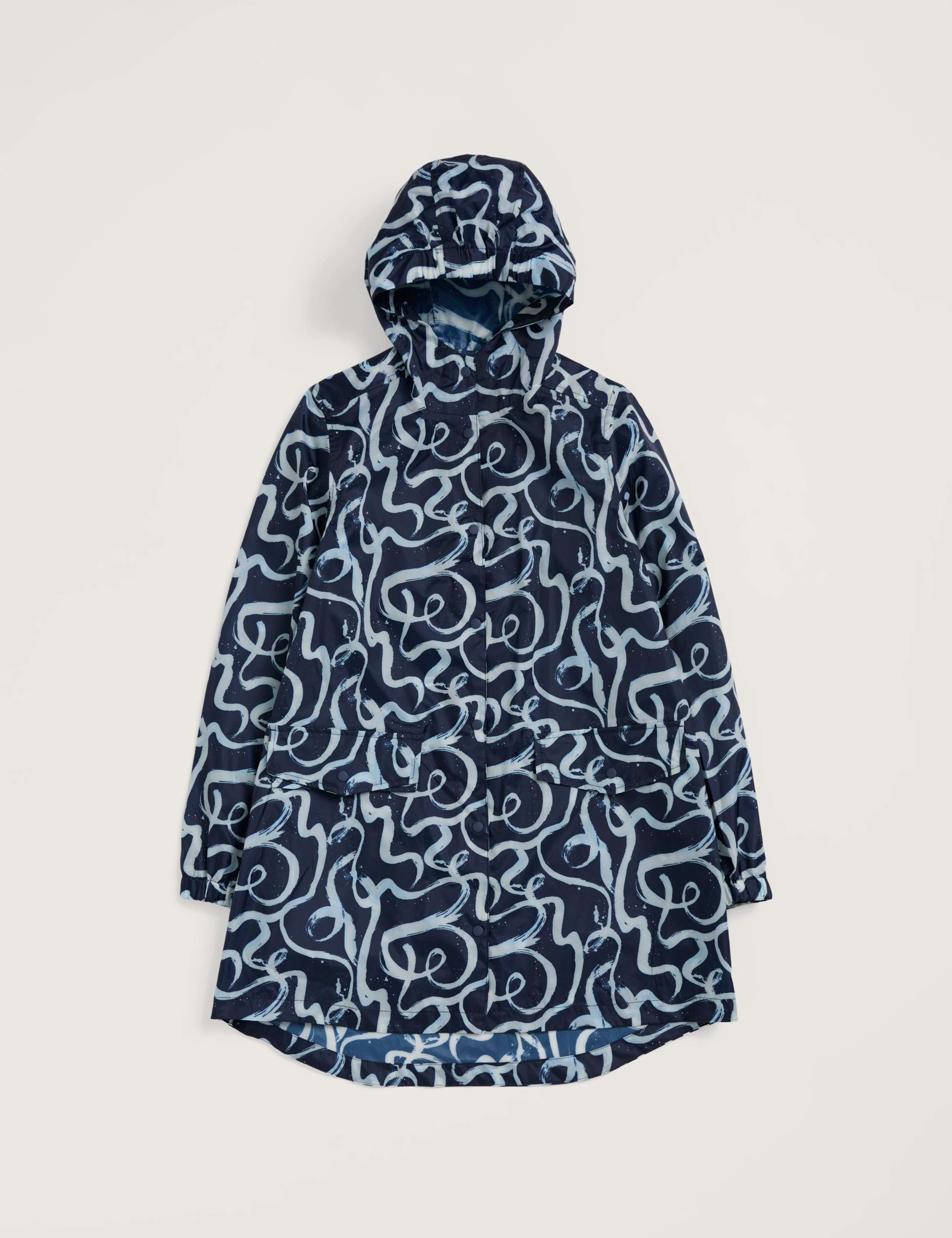 Geometric Waterproof Hooded Packaway Raincoat 2 of 5