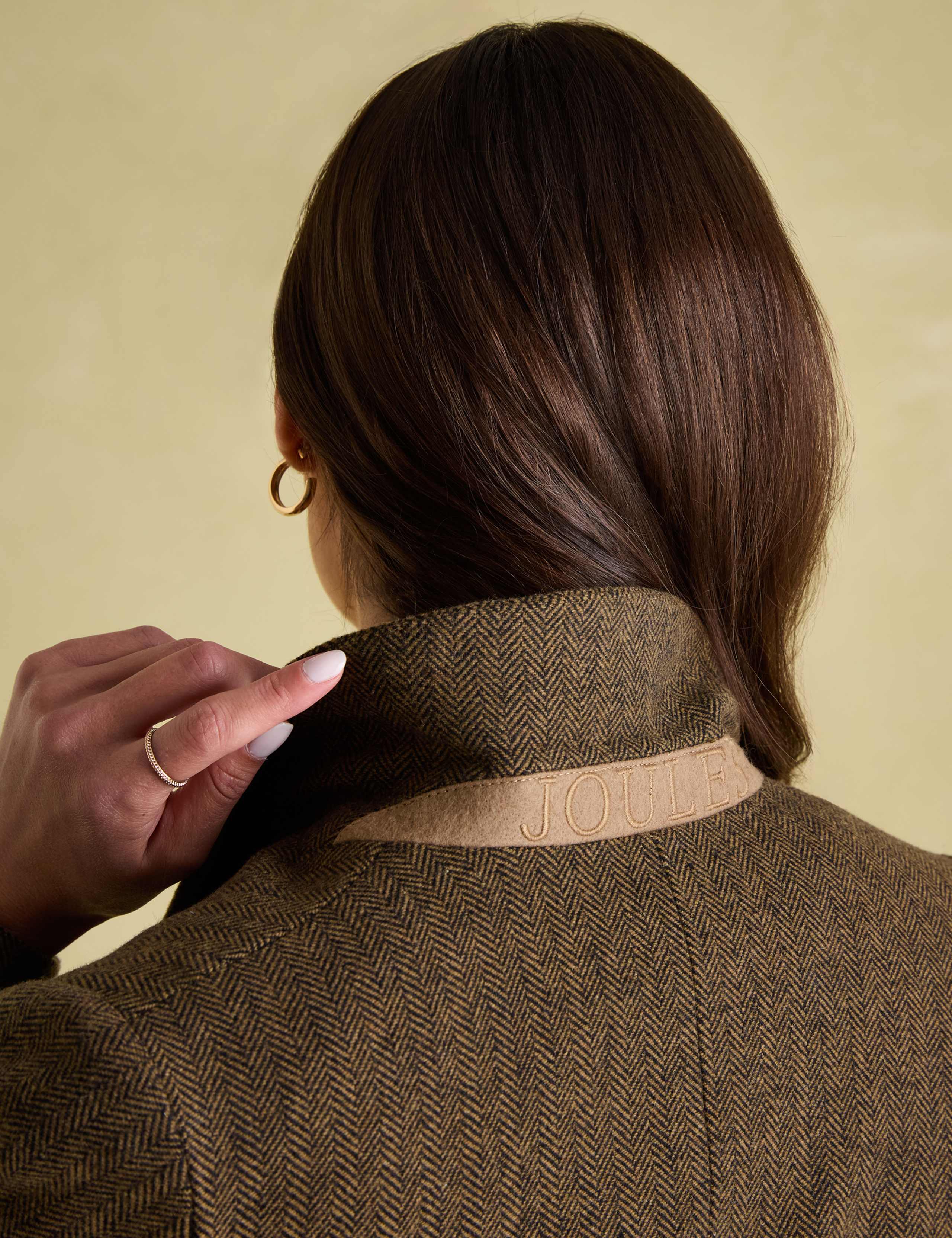 Wool Blend Tweed Herringbone Blazer 5 of 9