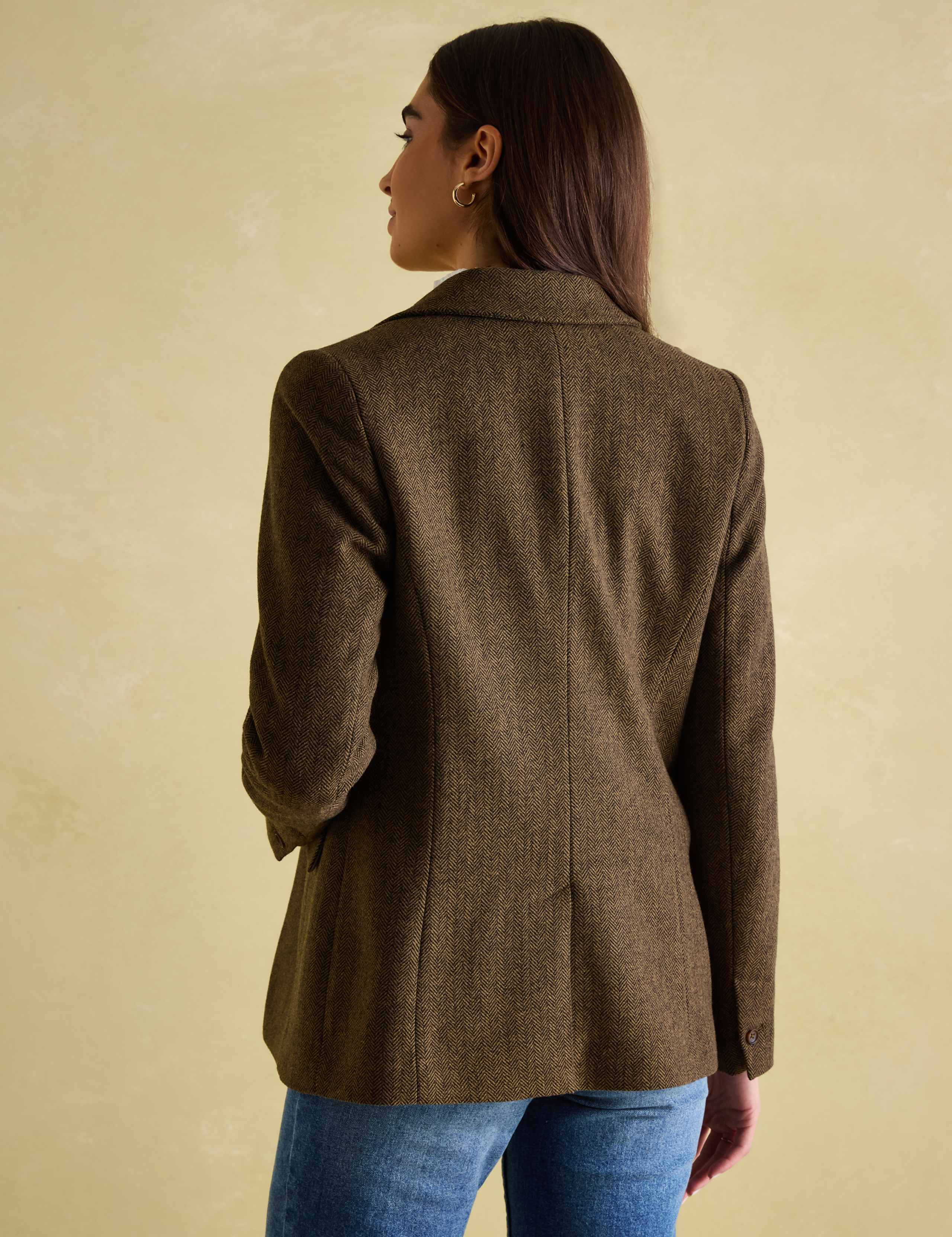 Wool Blend Tweed Herringbone Blazer 7 of 9