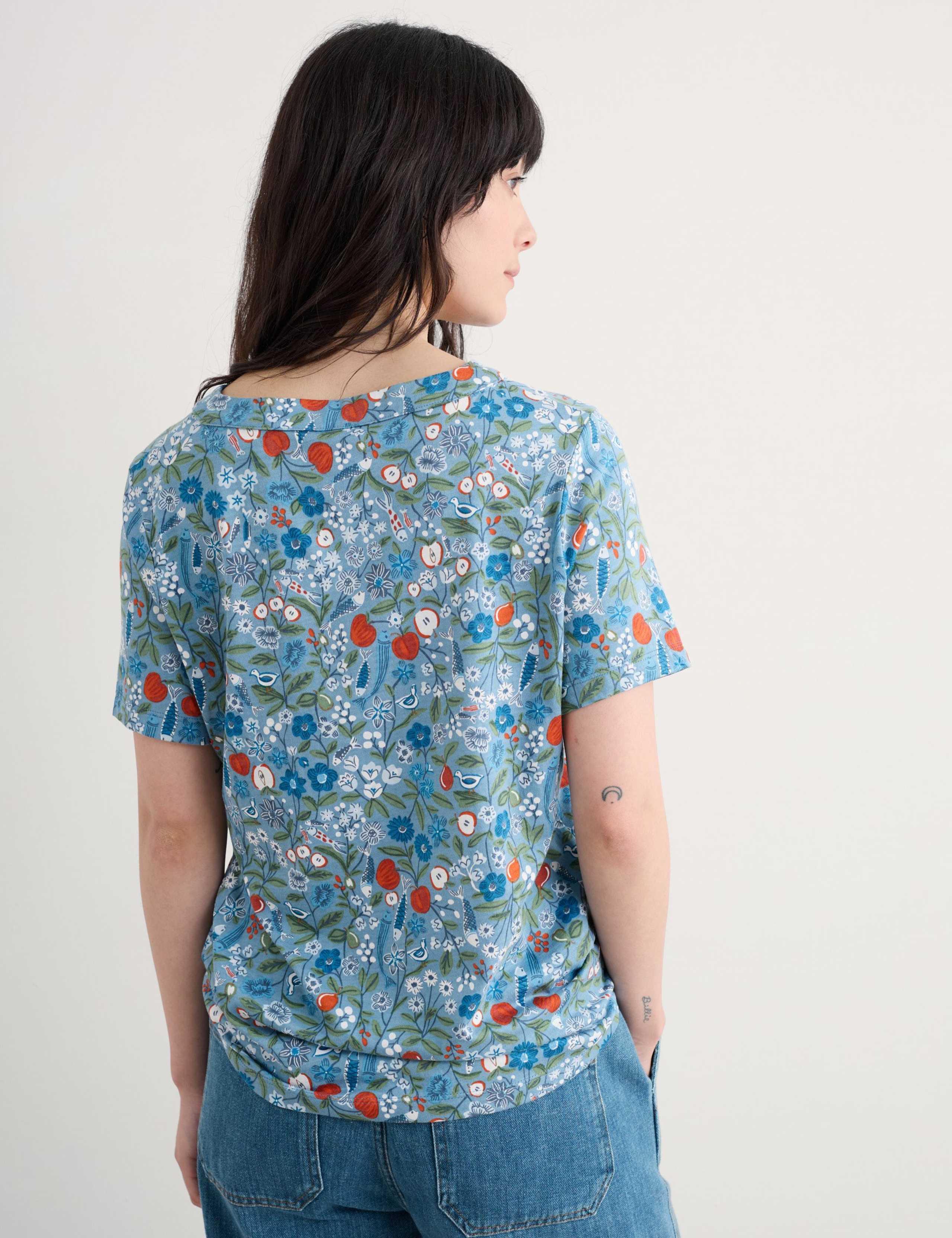 Pure Cotton Floral Top 3 of 4
