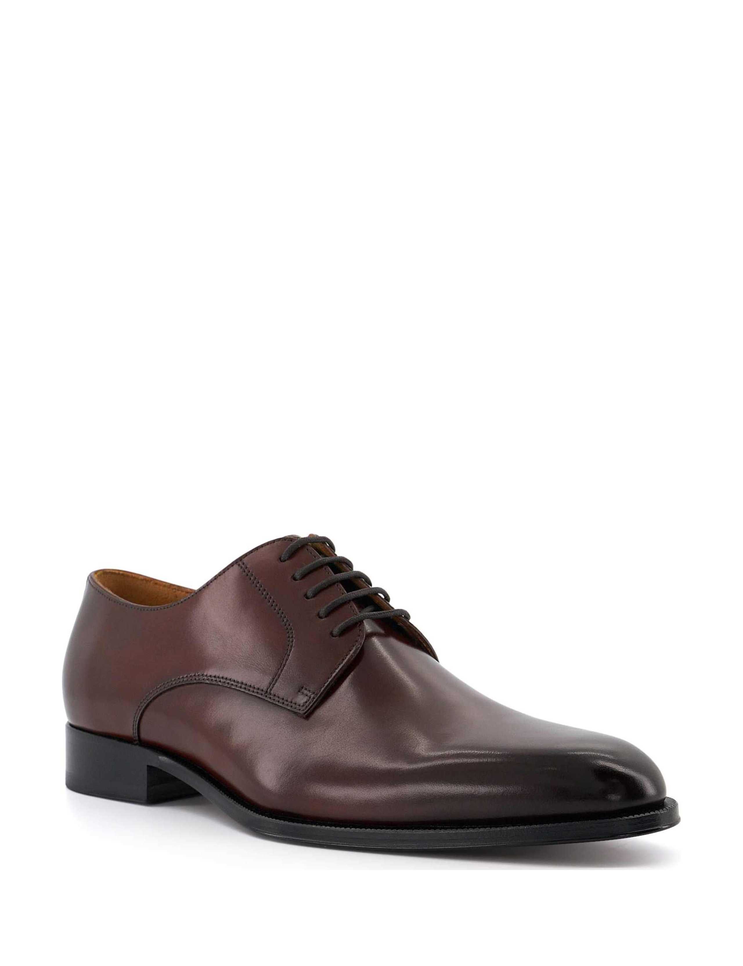 Wide Fit Leather Slip-On Derby Shoes 4 of 5